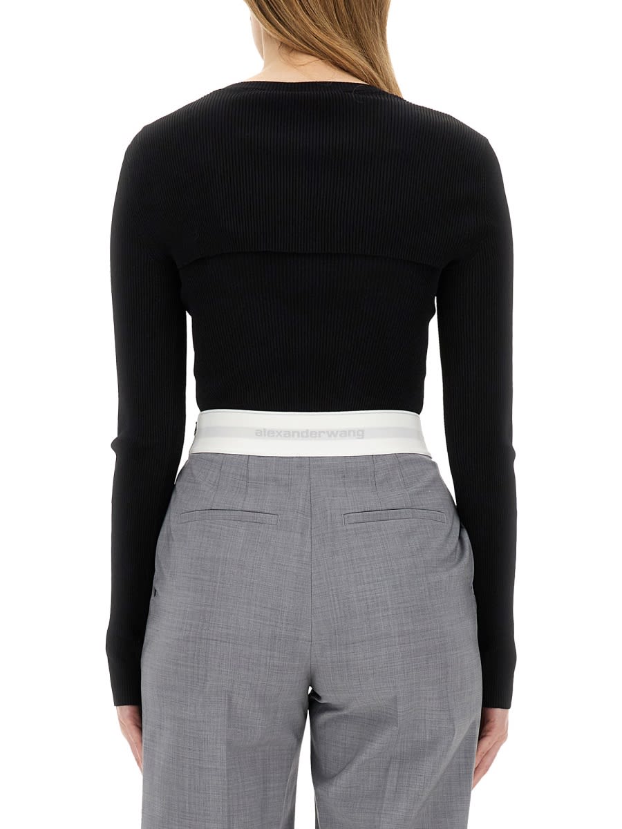 Shop Alexander Wang Cropped Sweater In Black