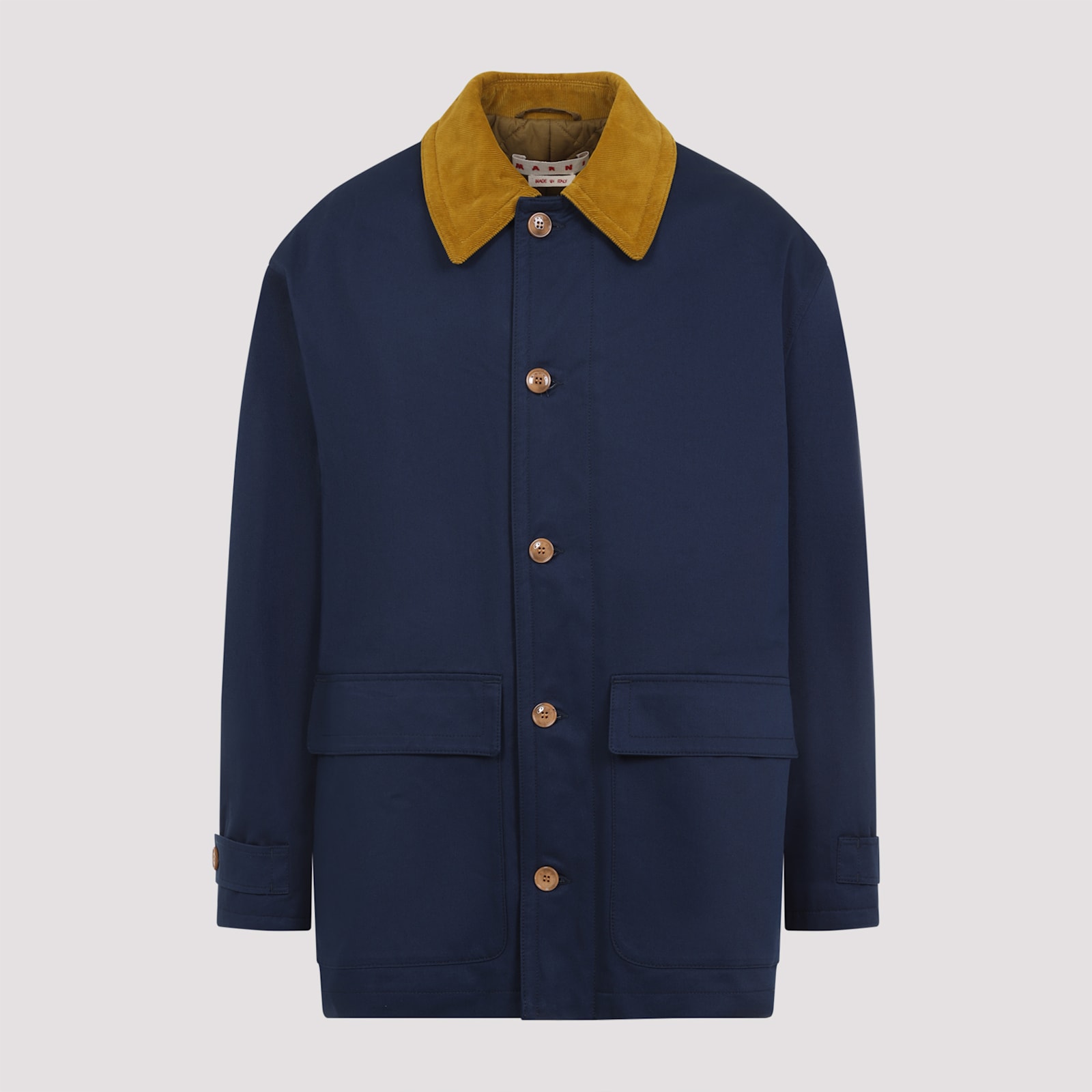 Marni Parka In Gabardine De Coton In Blue