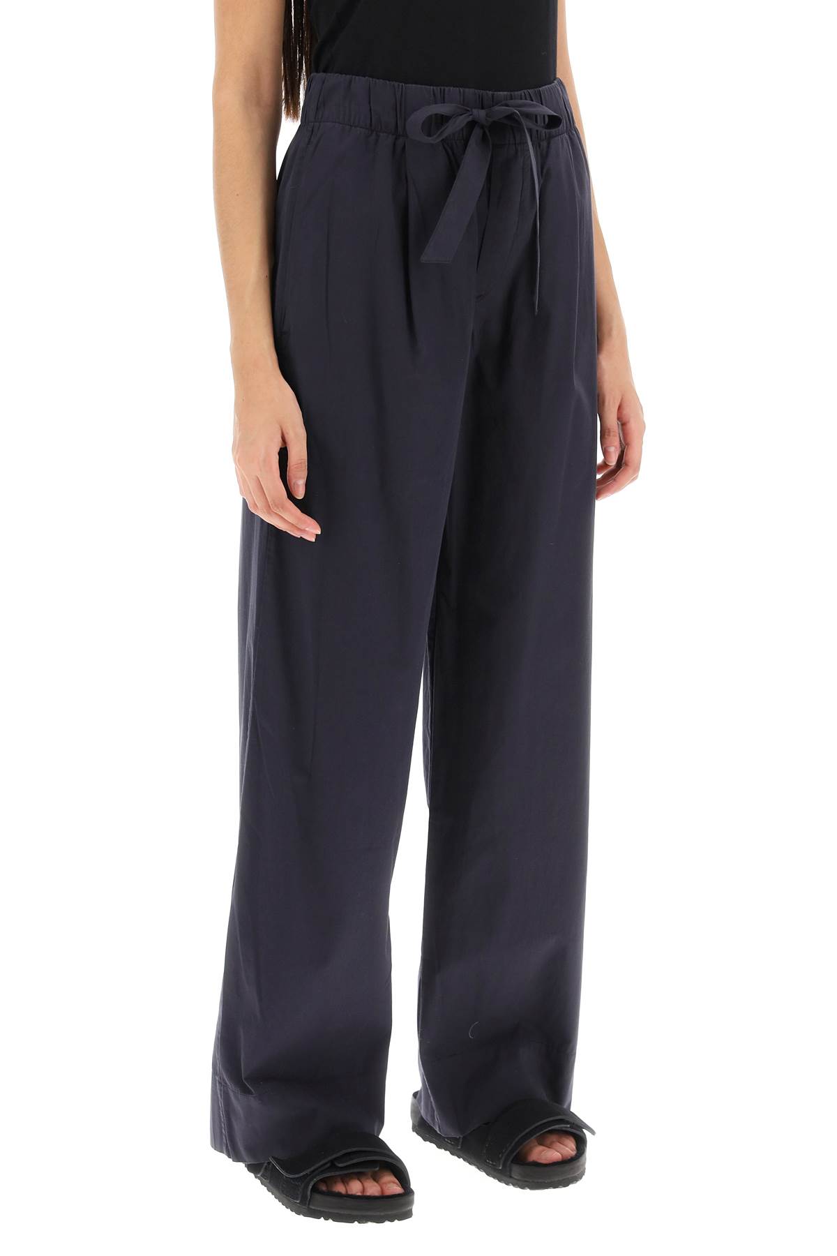Shop Birkenstock Pajama Pants In Organic Poplin In Slate (blue)