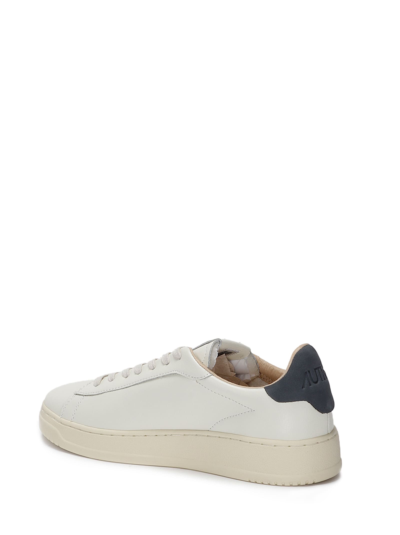 Autry Dallas Nubuck-trimmed Leather Sneakers In White