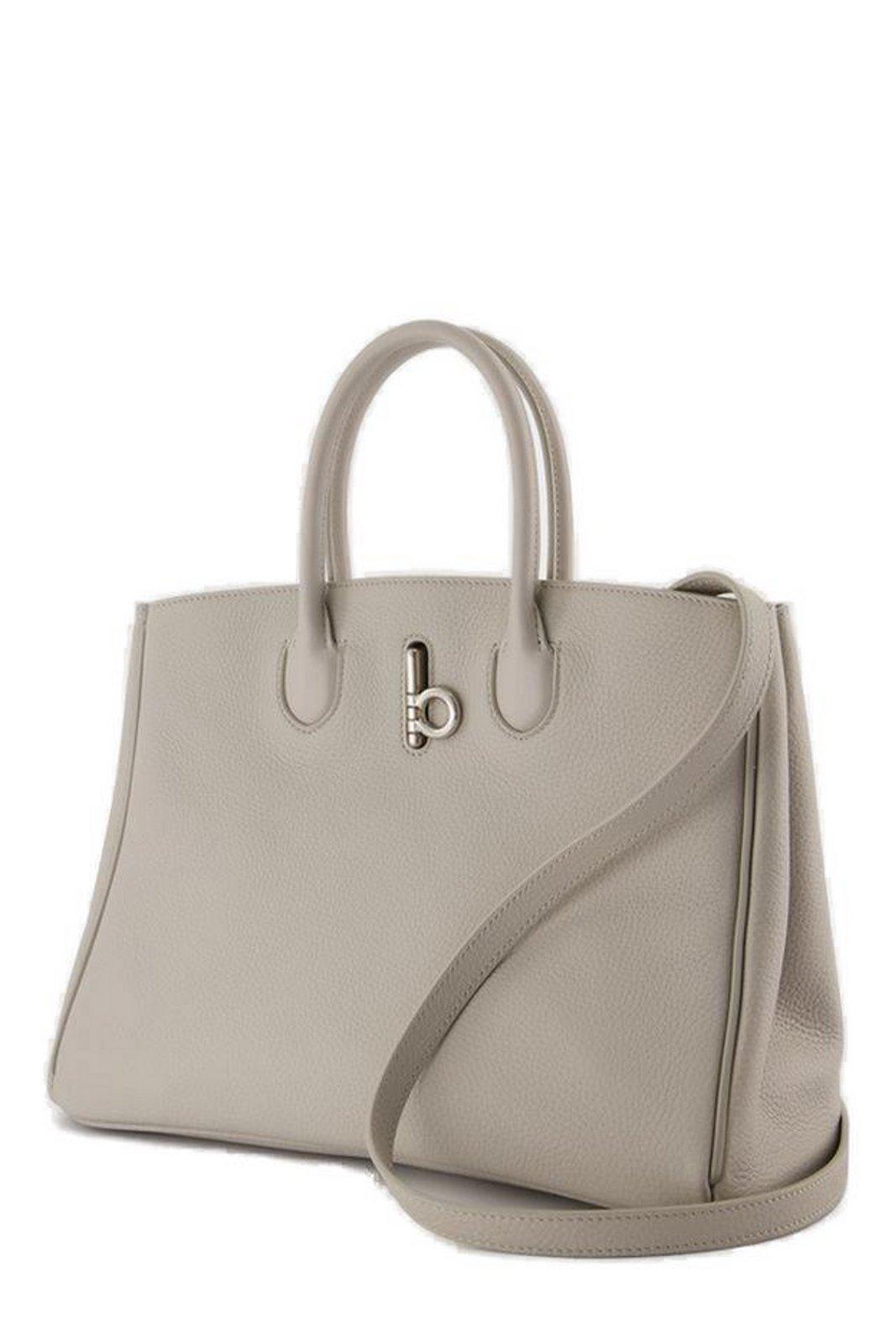 Burberry Small Rocking Horse Top Handle Bag In Beige