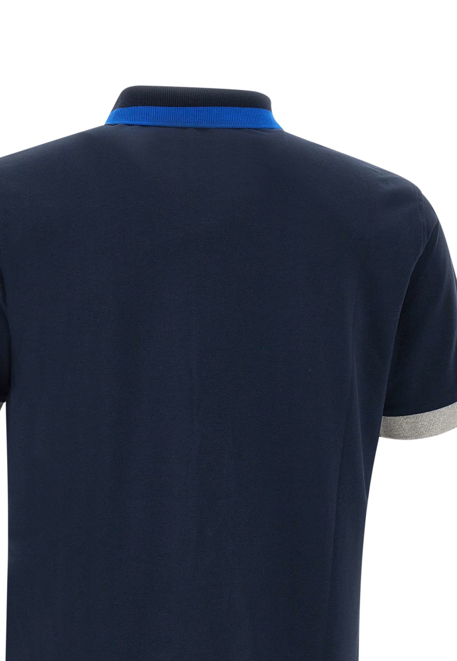 Shop Sun 68 Big Stripe Cotton Polo Shirt In Blue