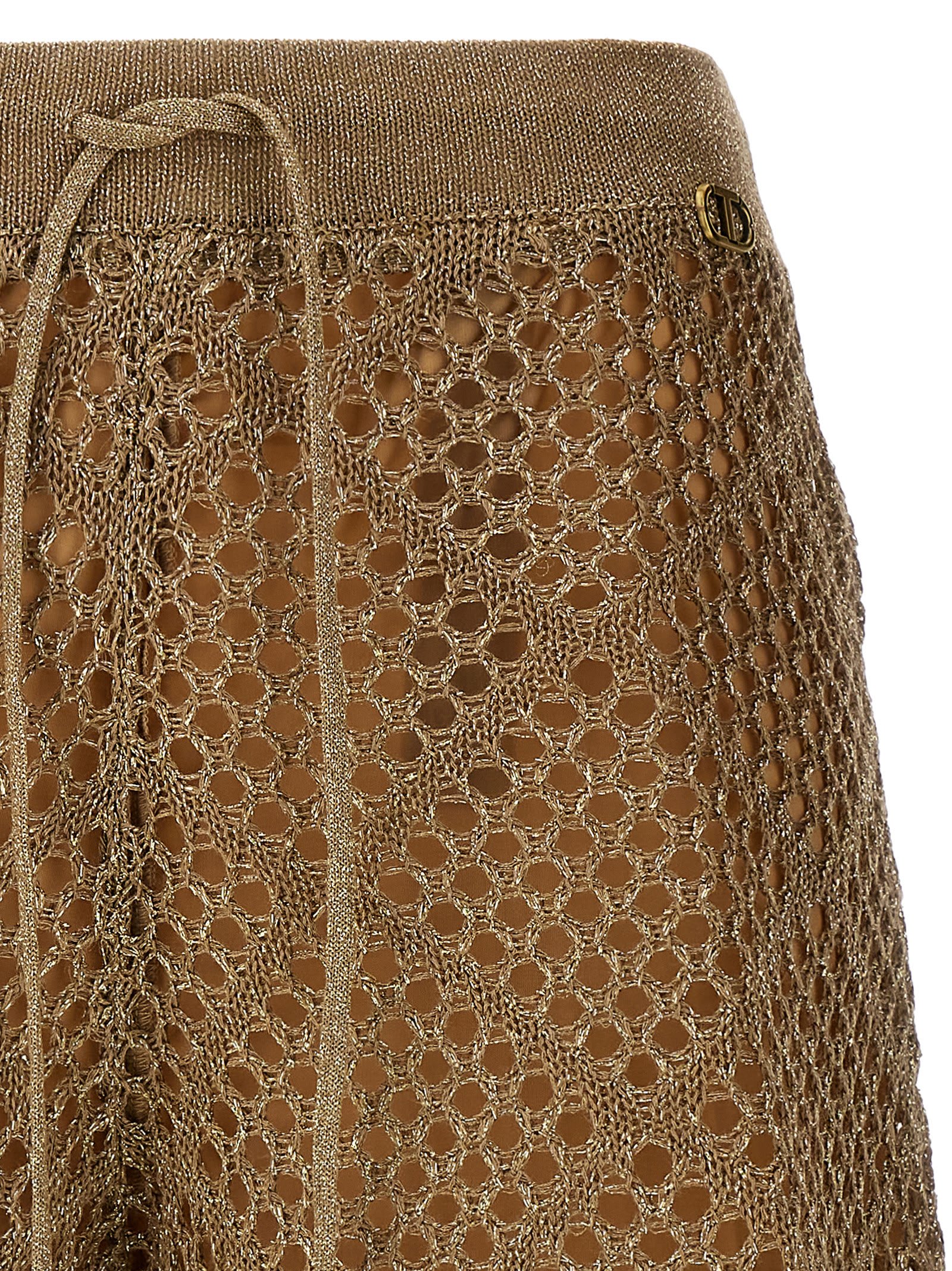 Shop Twinset Knitted Shorts In Hazelnut