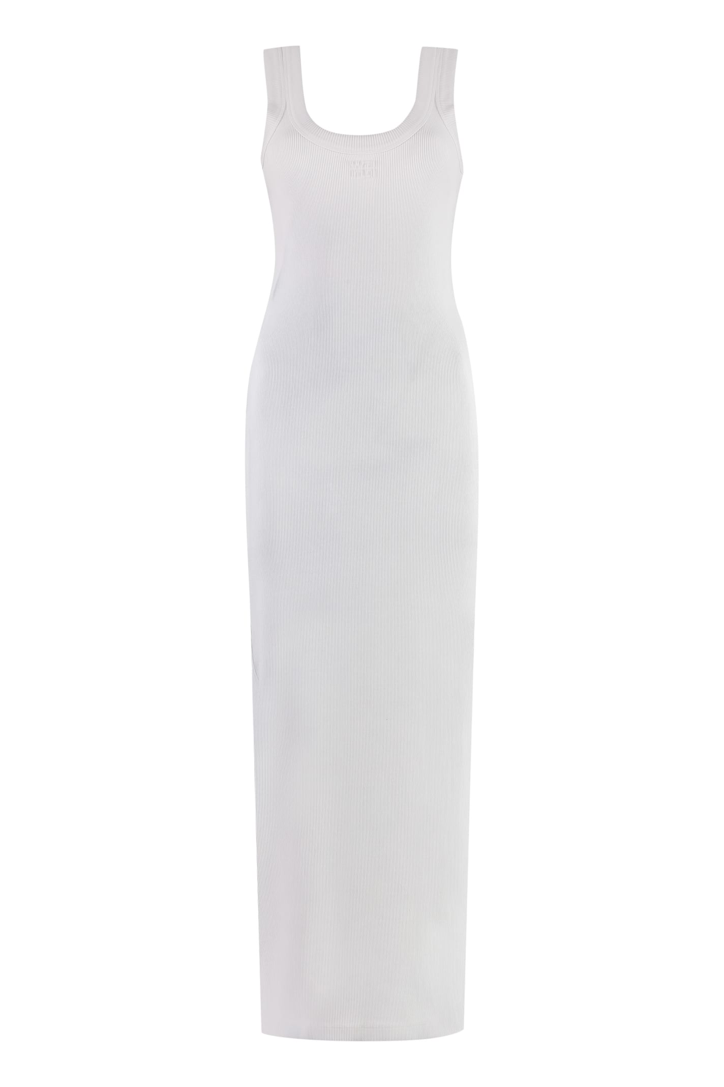 Shop Alexander Wang Cotton Long Dress In A Washed Smoke White