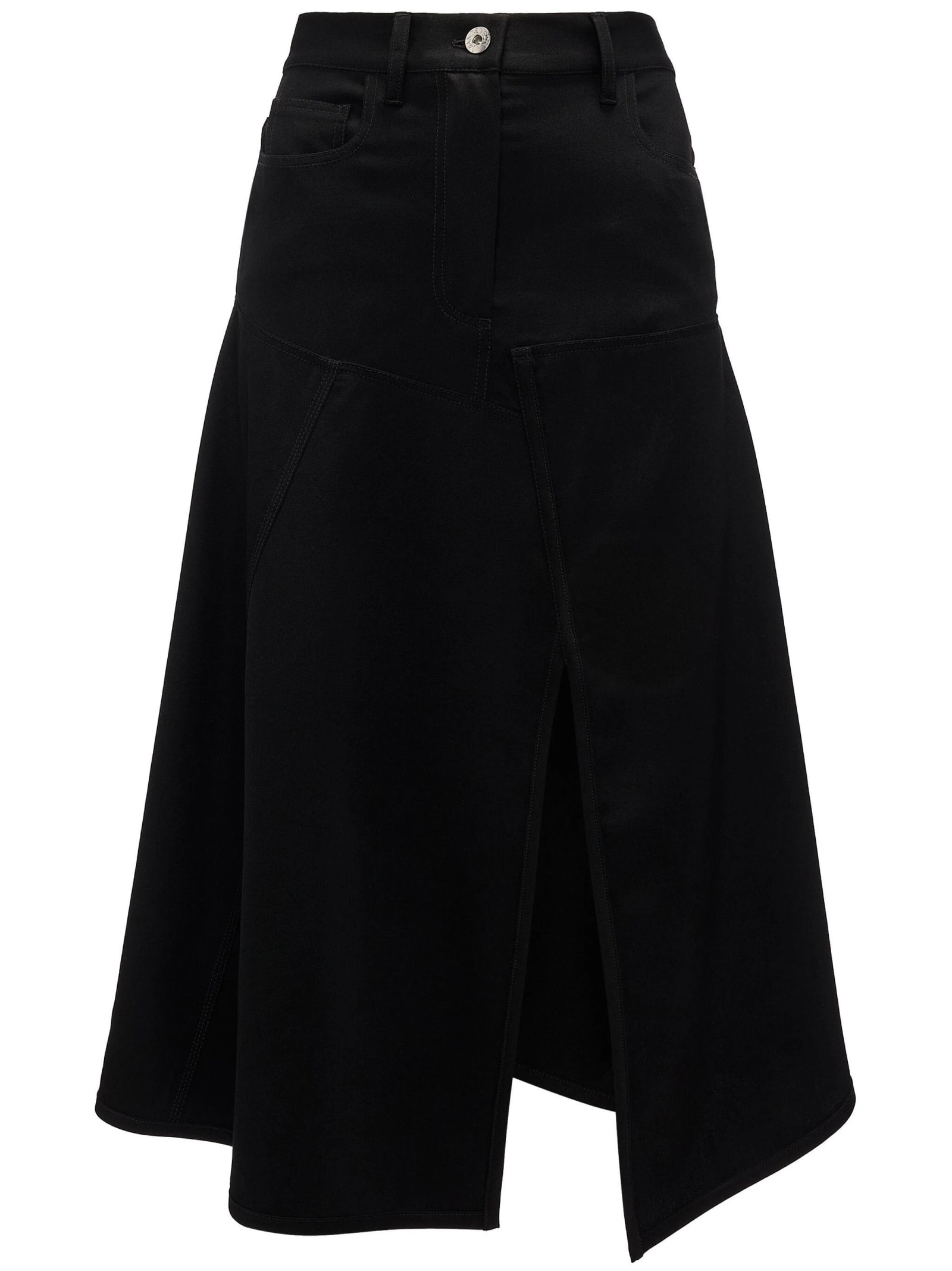 Jw Anderson Patchwork A-line Skirt In Black