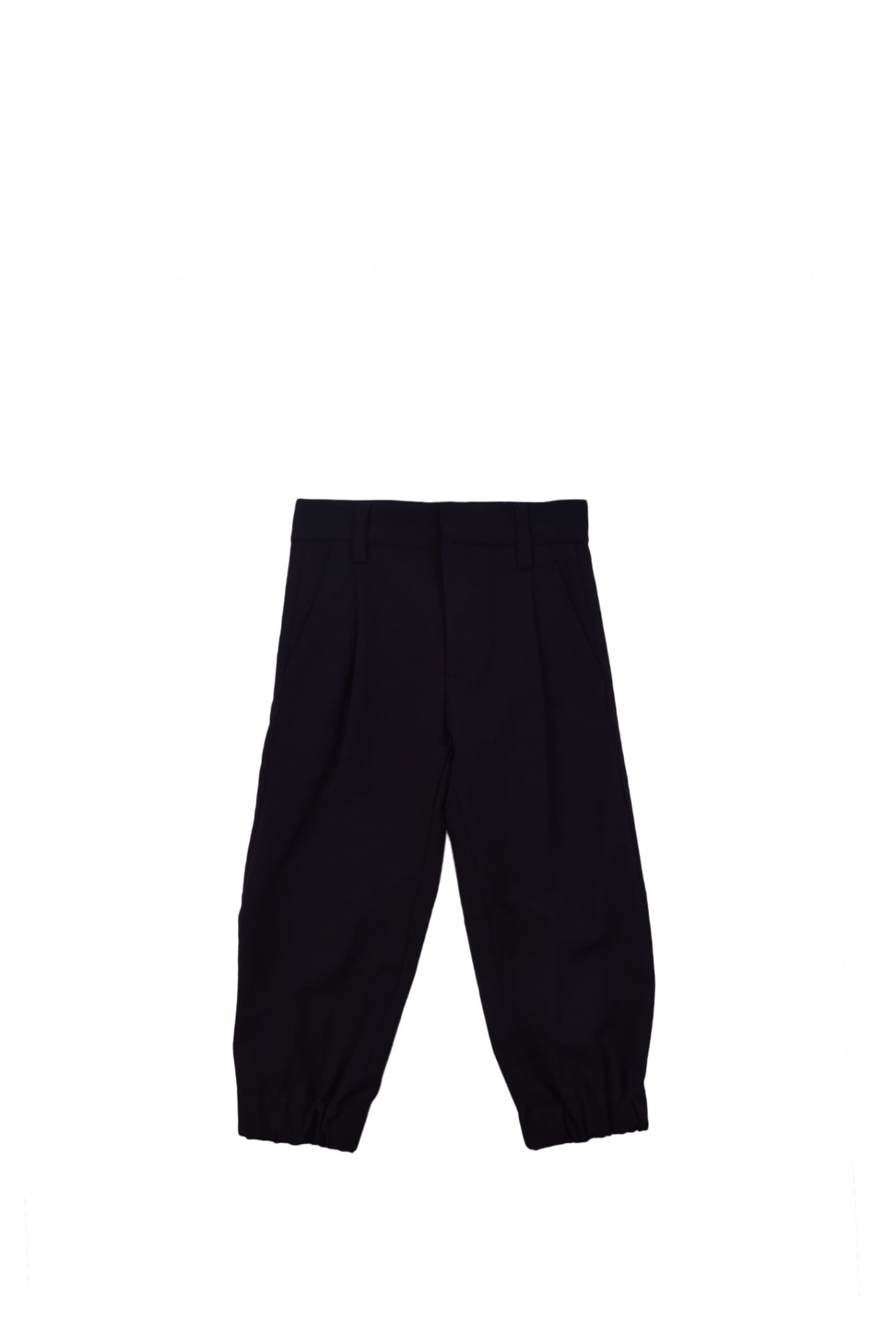 Dsquared2 Logo-patch Pleated Straight-leg Trousers In Back