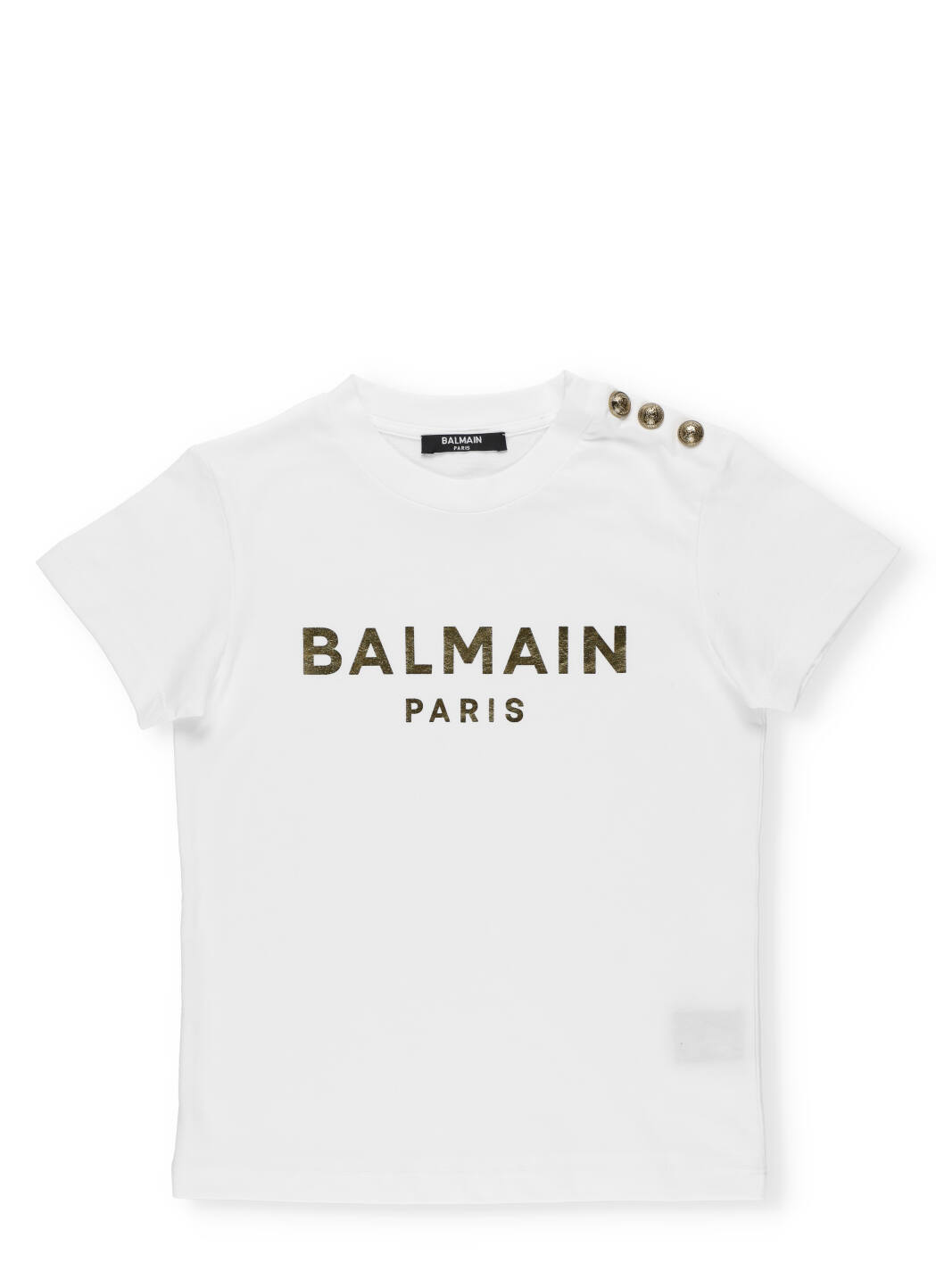Balmain Logo T-shirt With Embossed Buttons