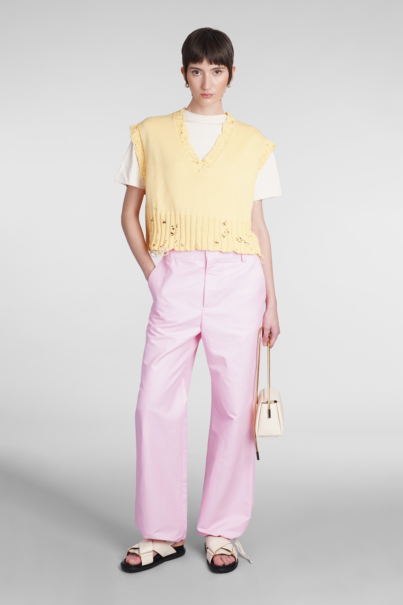 Shop Marni Logo Embroidery Pants In Pink