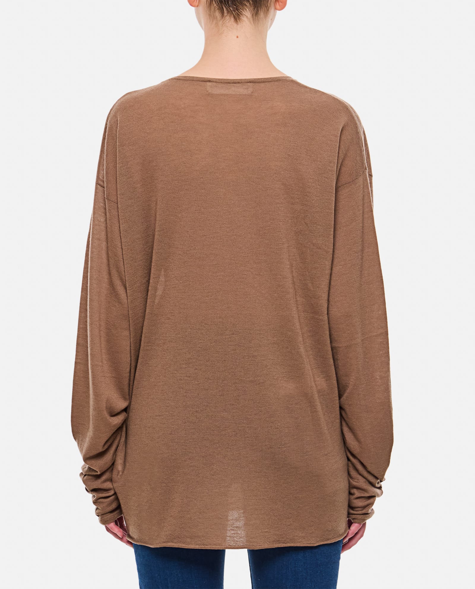 Shop Extreme Cashmere Gemini Cashmere Round Neck Sweater In Brown