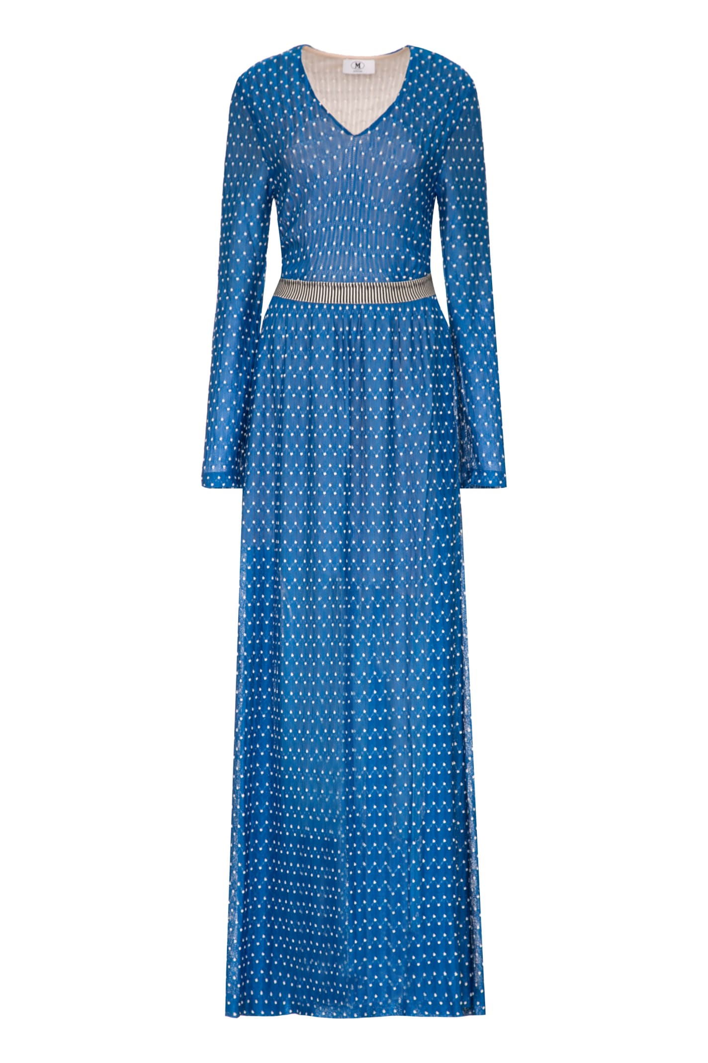 Missoni Knitted Long Dress In Blue