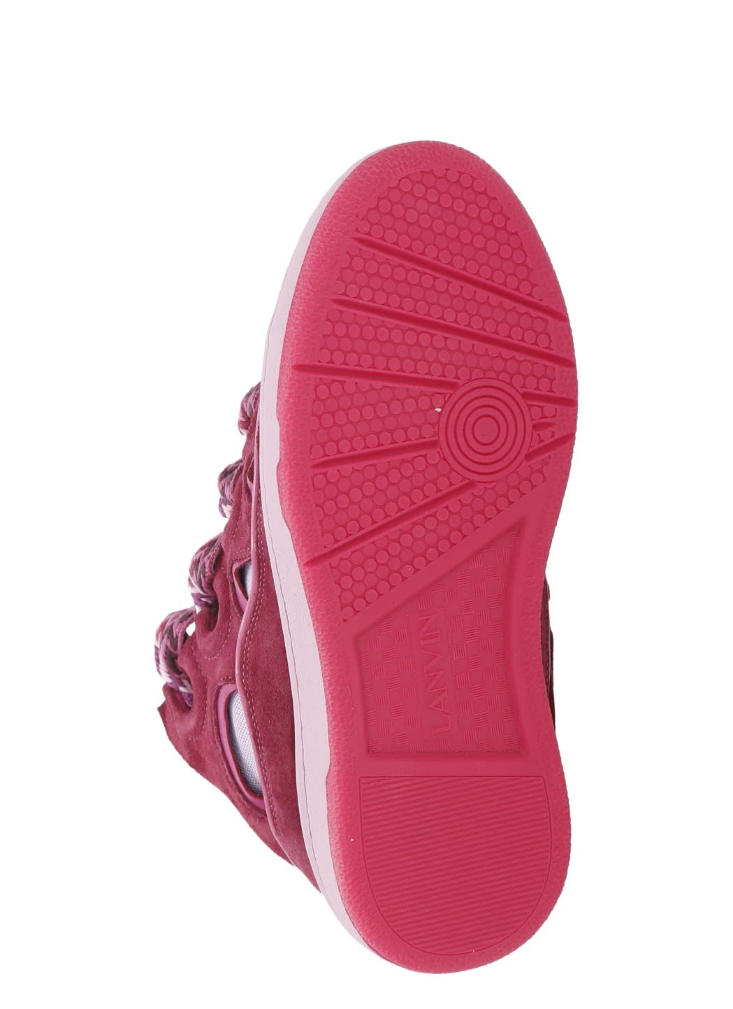 Lanvin Leather Blend Sneakers Featuring Contrast Stitching In Pink
