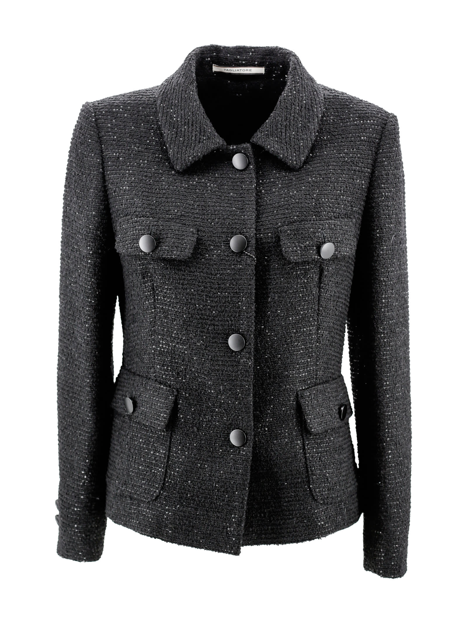 Shop Tagliatore Tweed Jacket In Blue