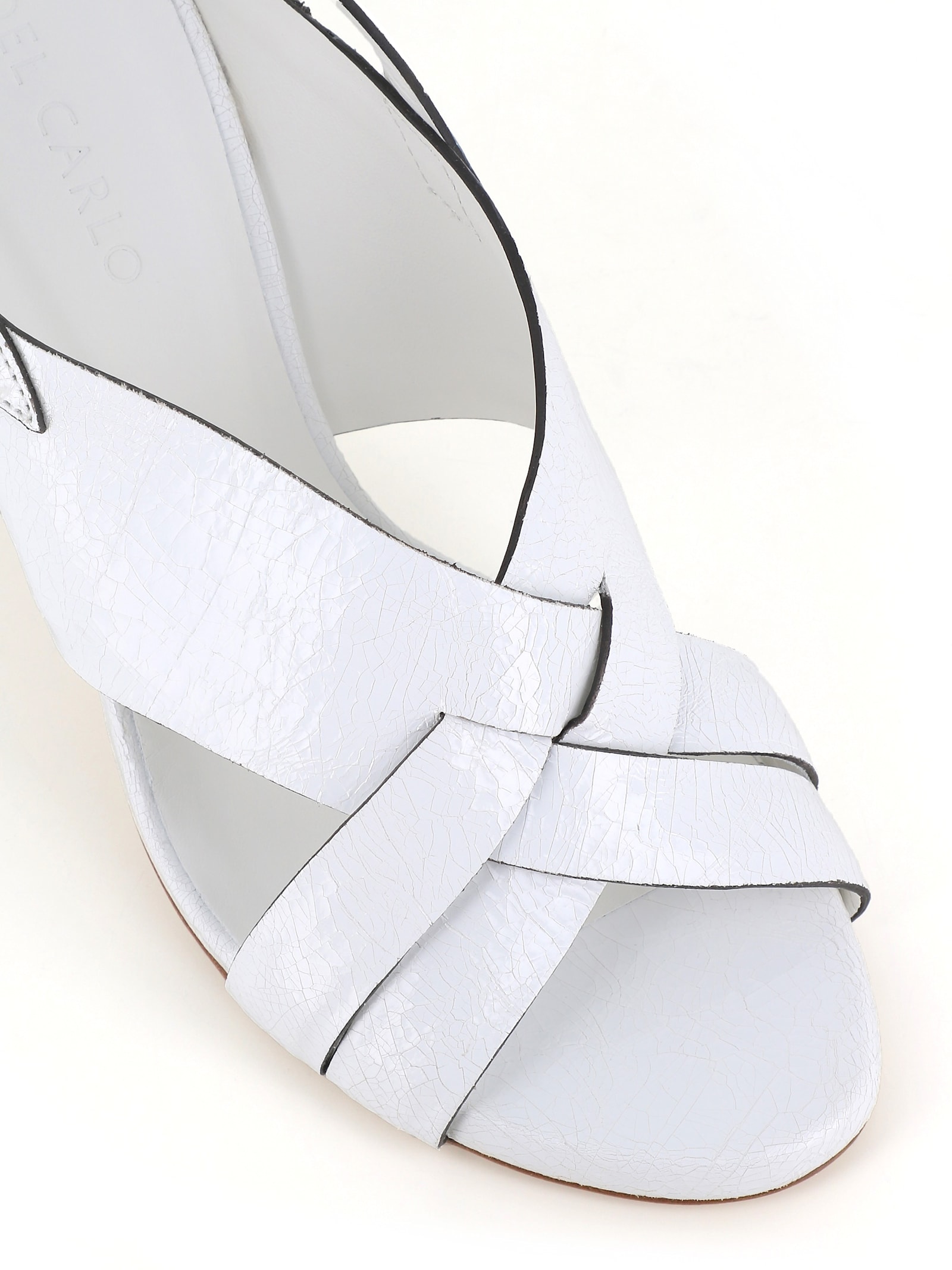 Del Carlo Slingback Cross-strap Sandals In White