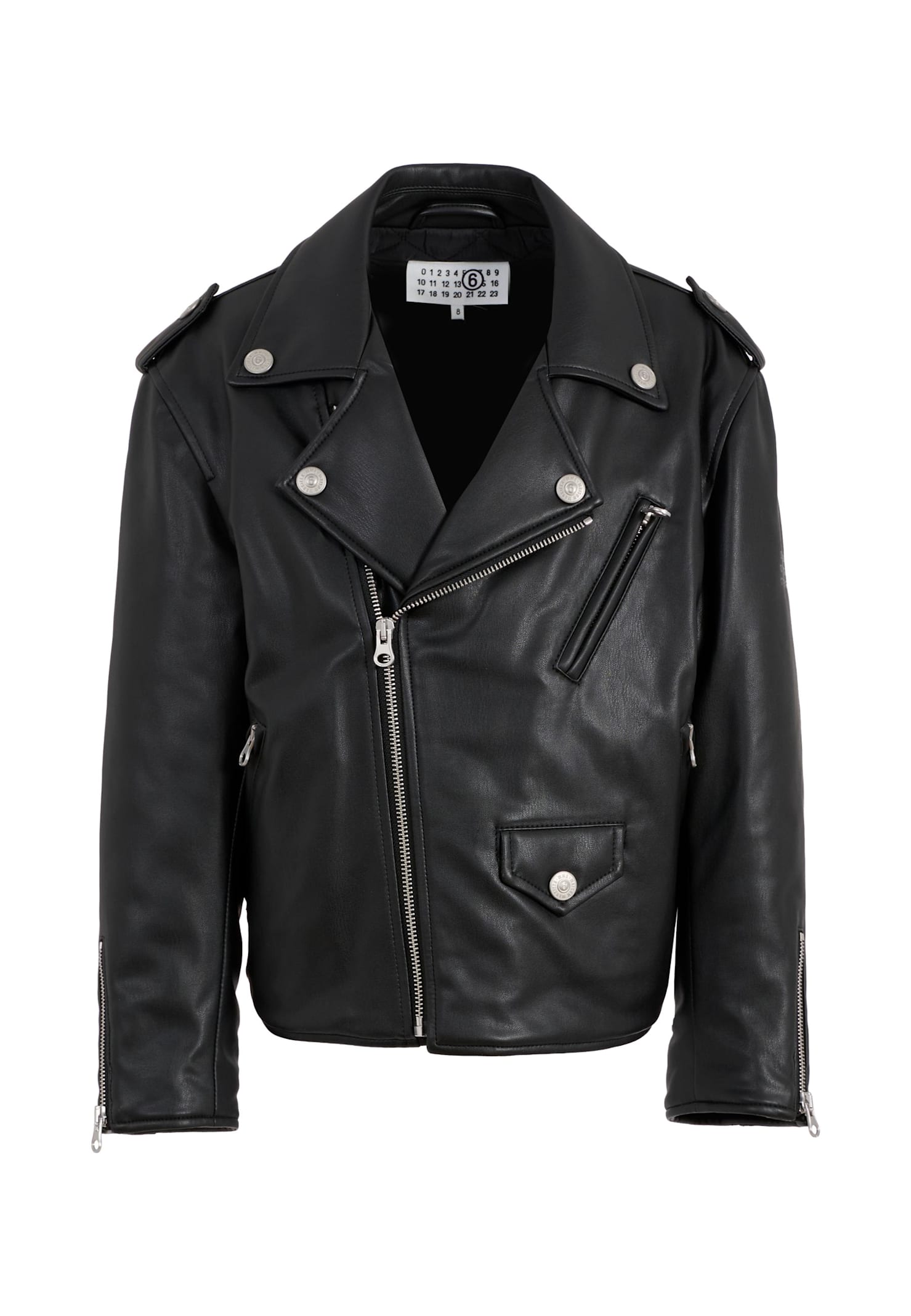 Mm6 Maison Margiela Black Jacket For Kids With Logo In Black