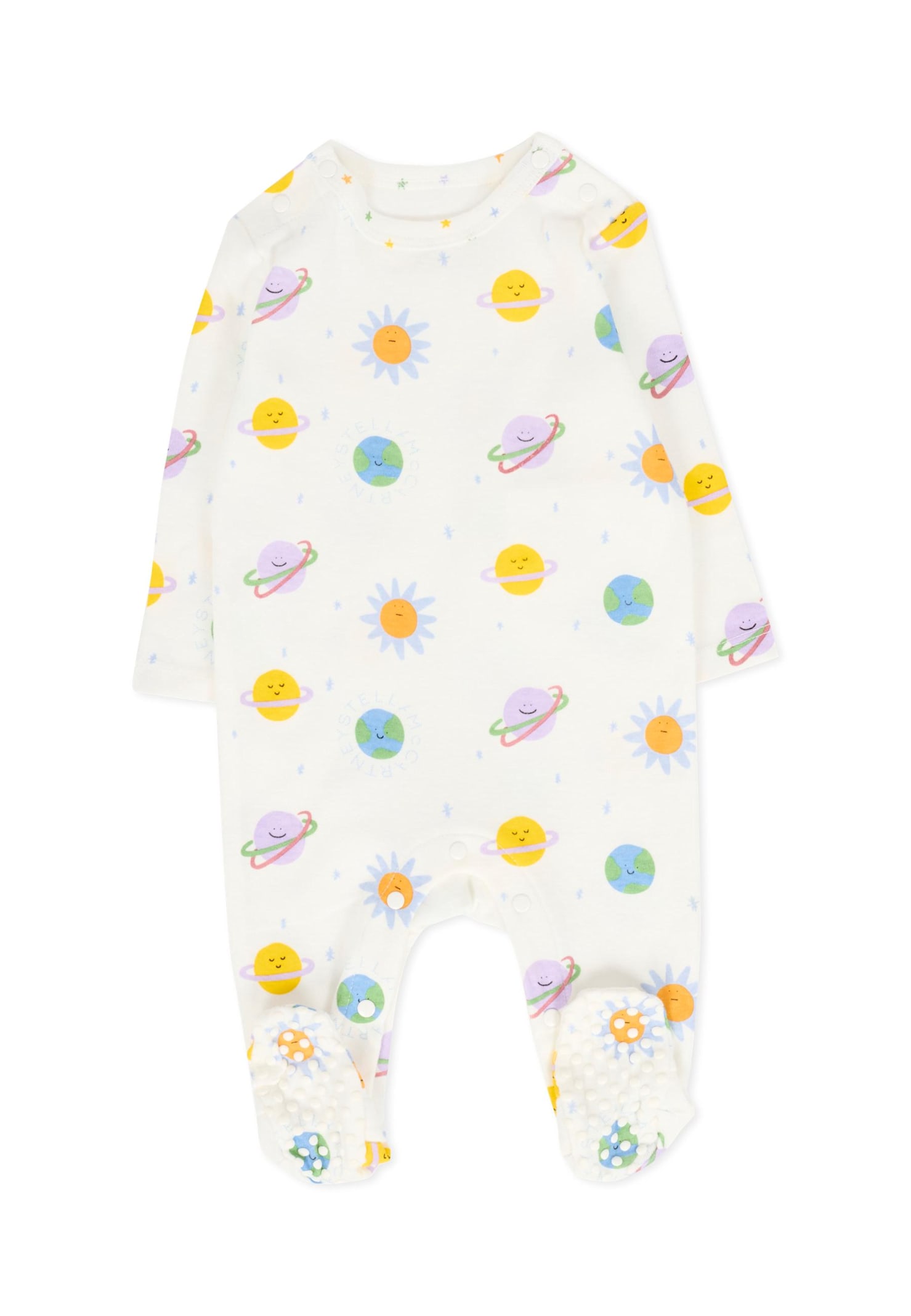 Stella Mccartney Ivory Baygrow Set For Babykids With Planet Print In White