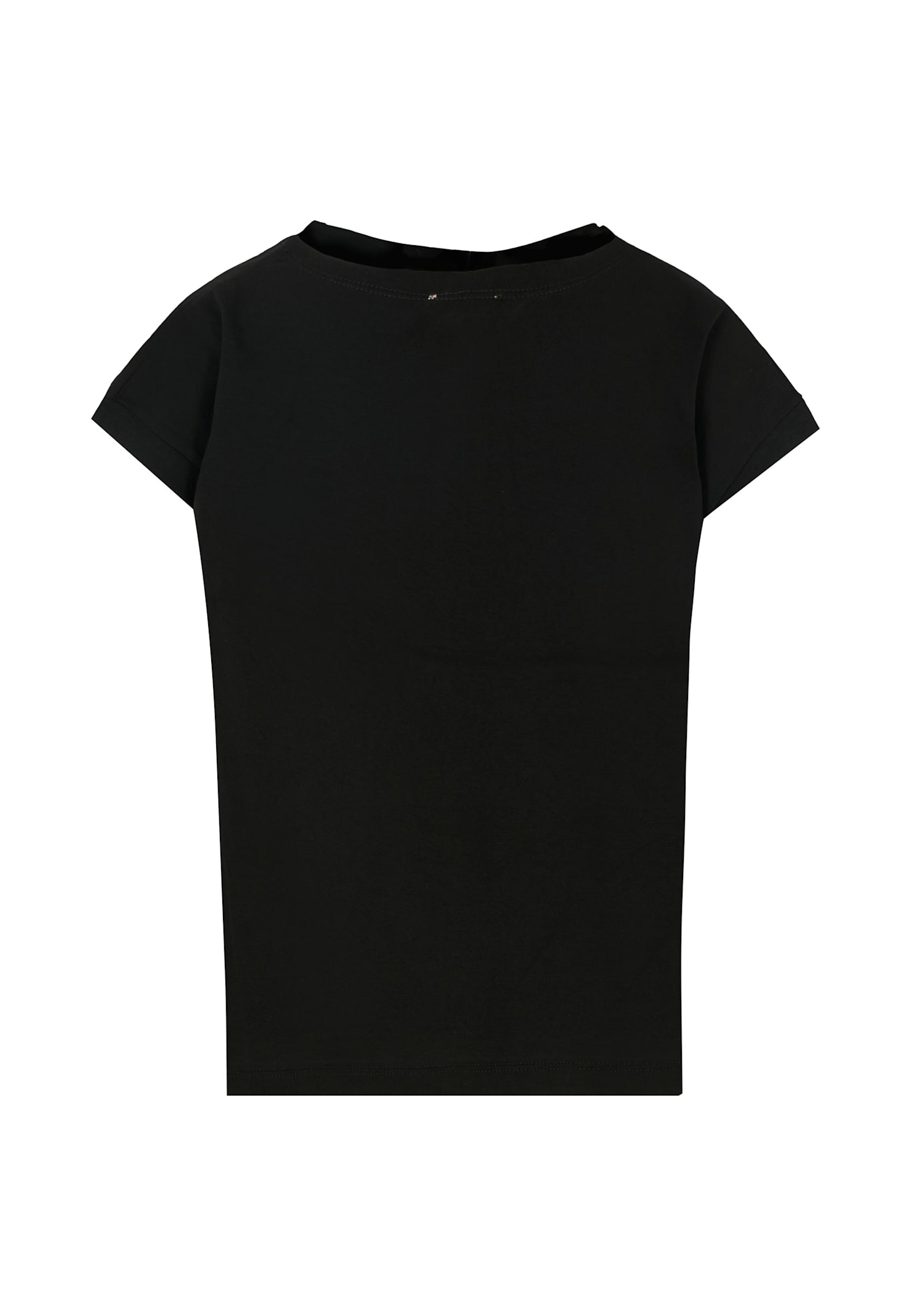 N°21 Black T-shirt For Girl With Logo In Black