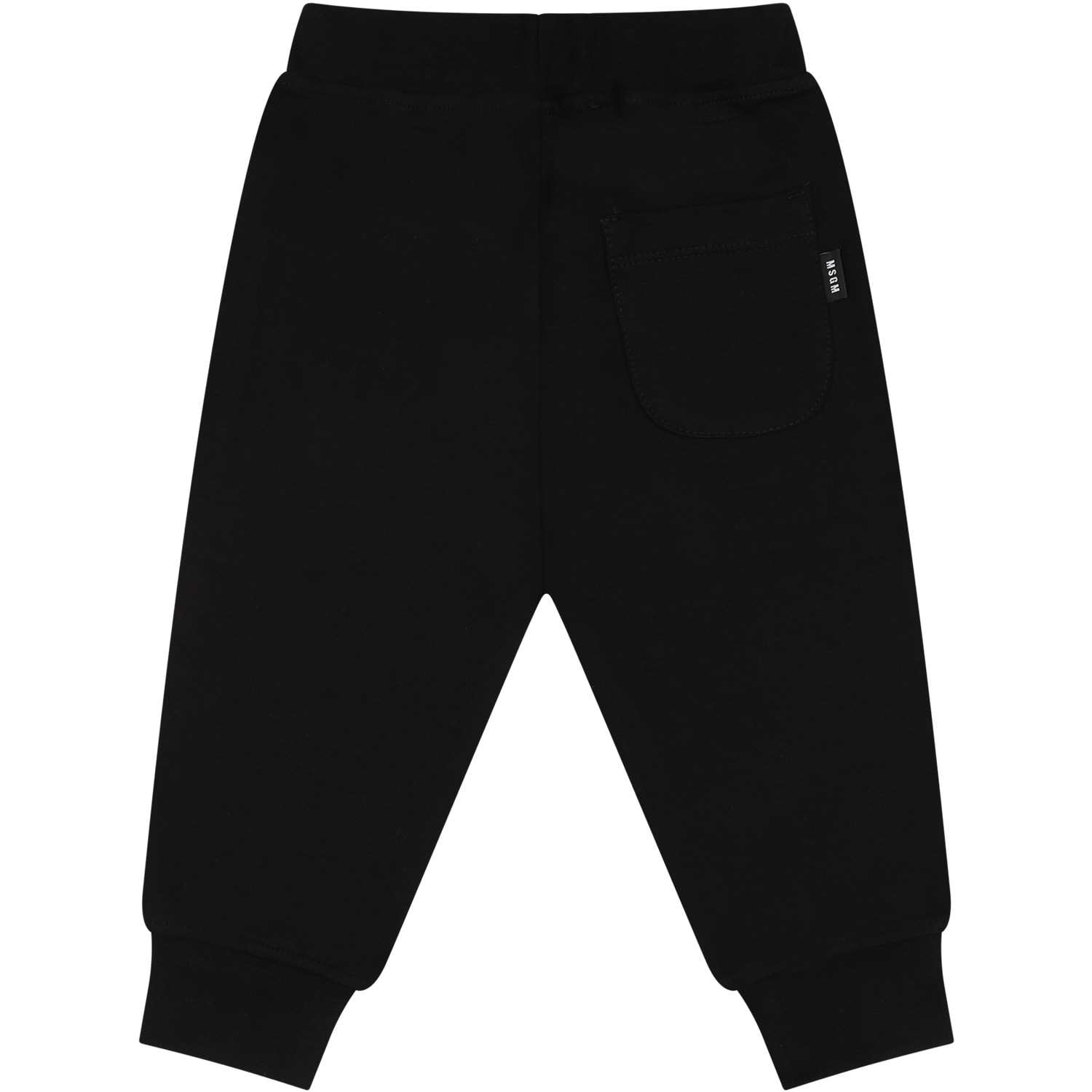 Shop Msgm Black Trousers For Baby Girl With Logo