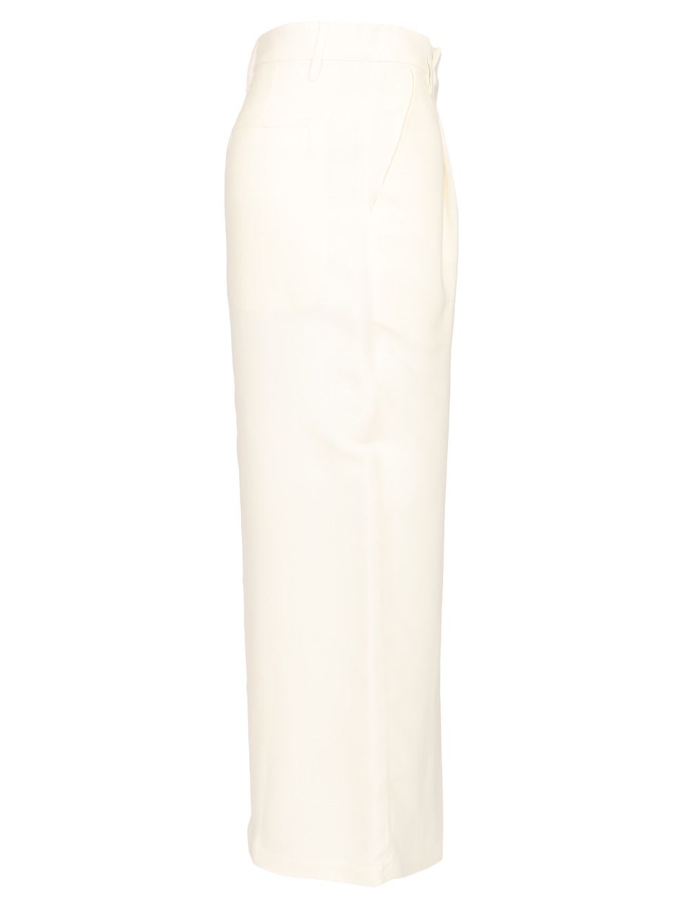 Brunello Cucinelli Fluid Linen Blend Twill Long Skirt In Natural