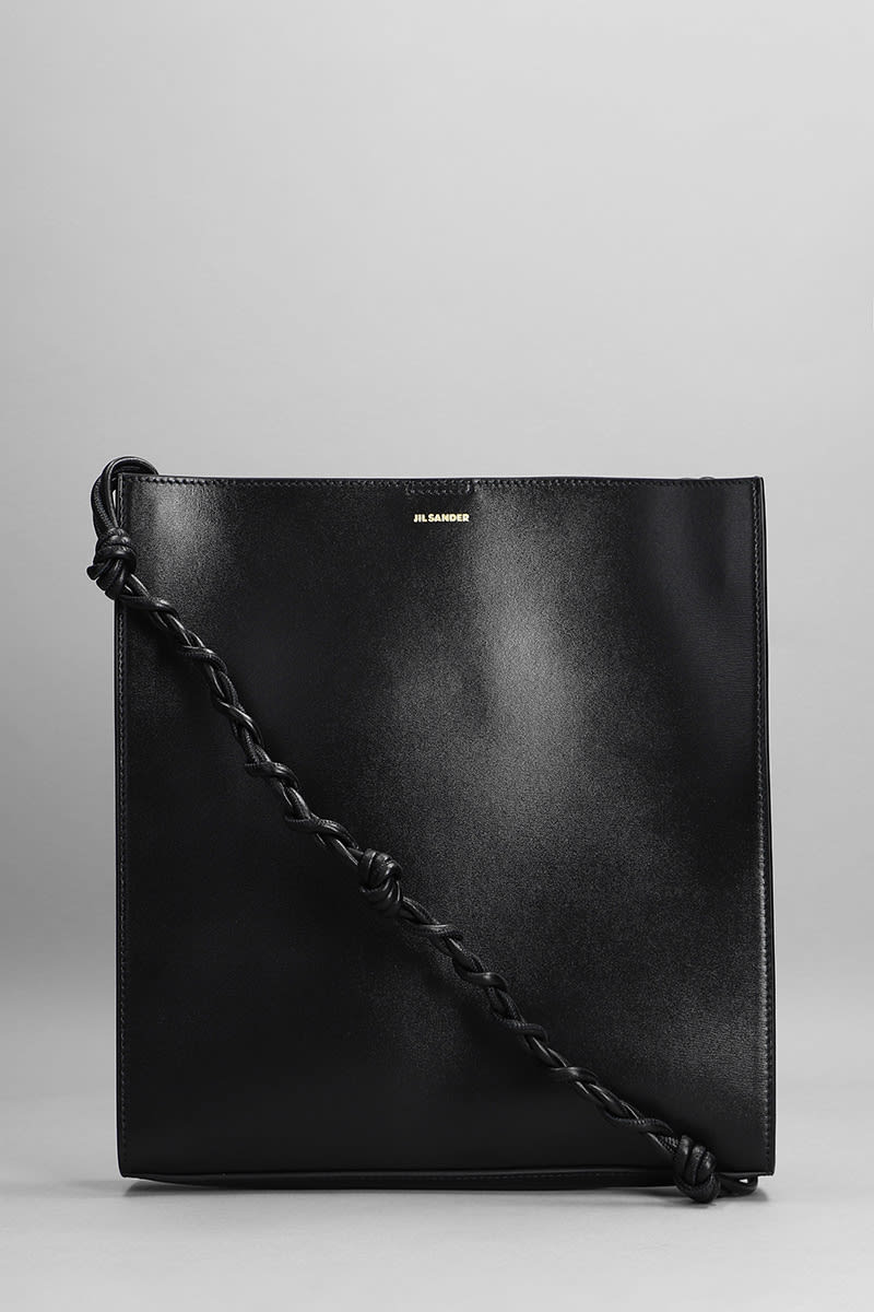 Jil Sander Tangle Shoulder Bag In Black Leather