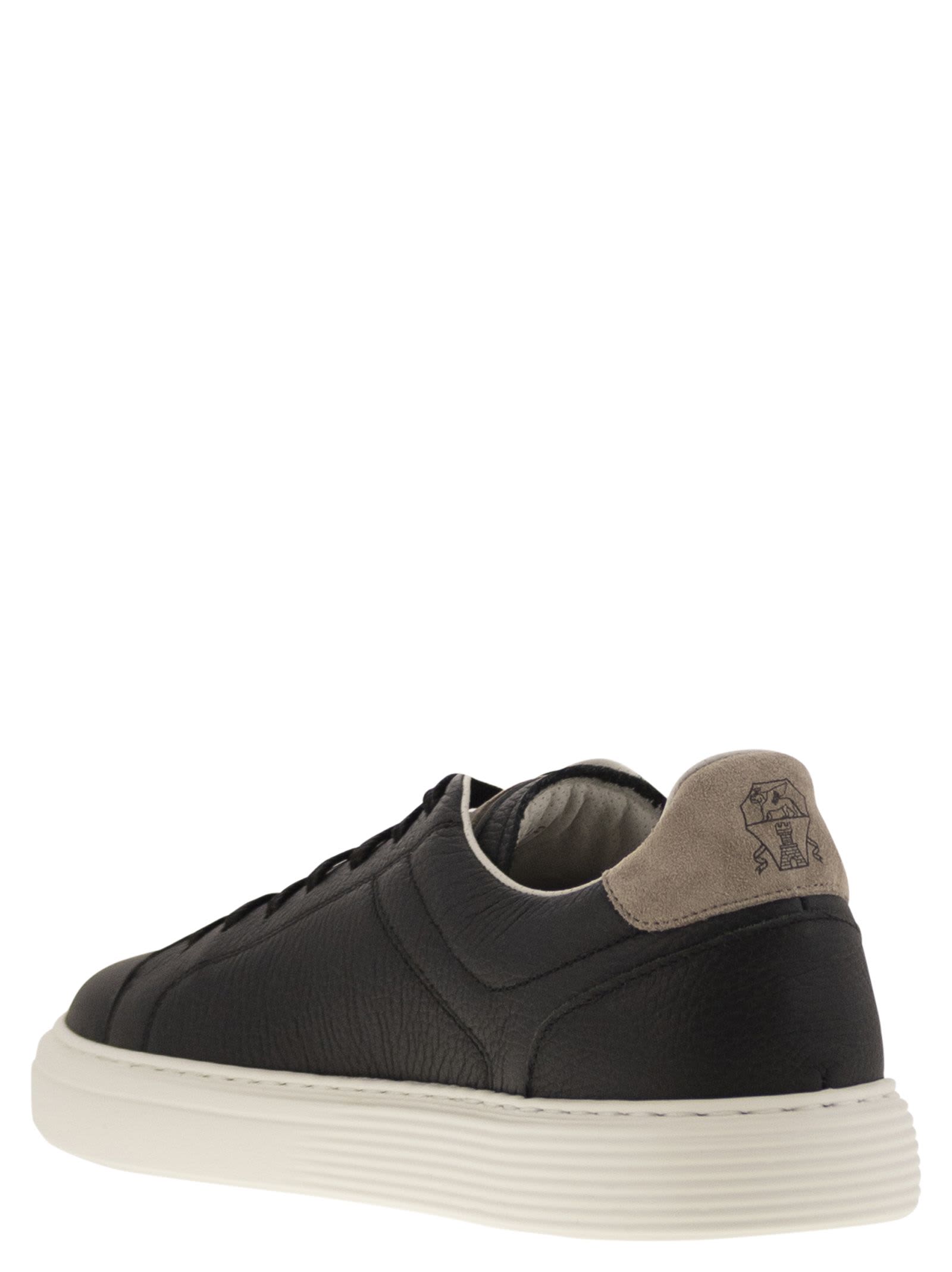 BRUNELLO CUCINELLI CALFSKIN TRAINERS WITH GRAIN 