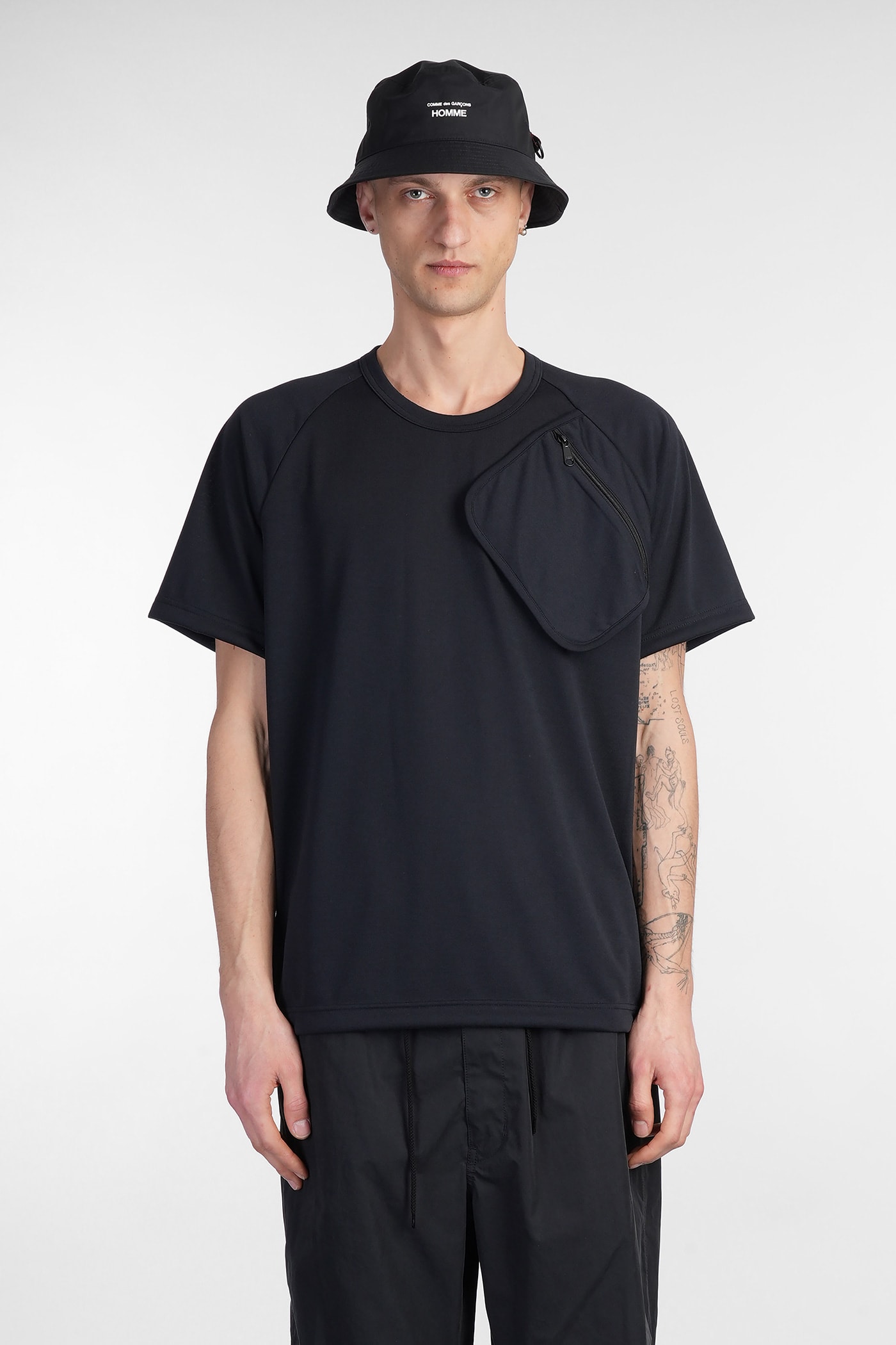 T-shirt In Black Polyester