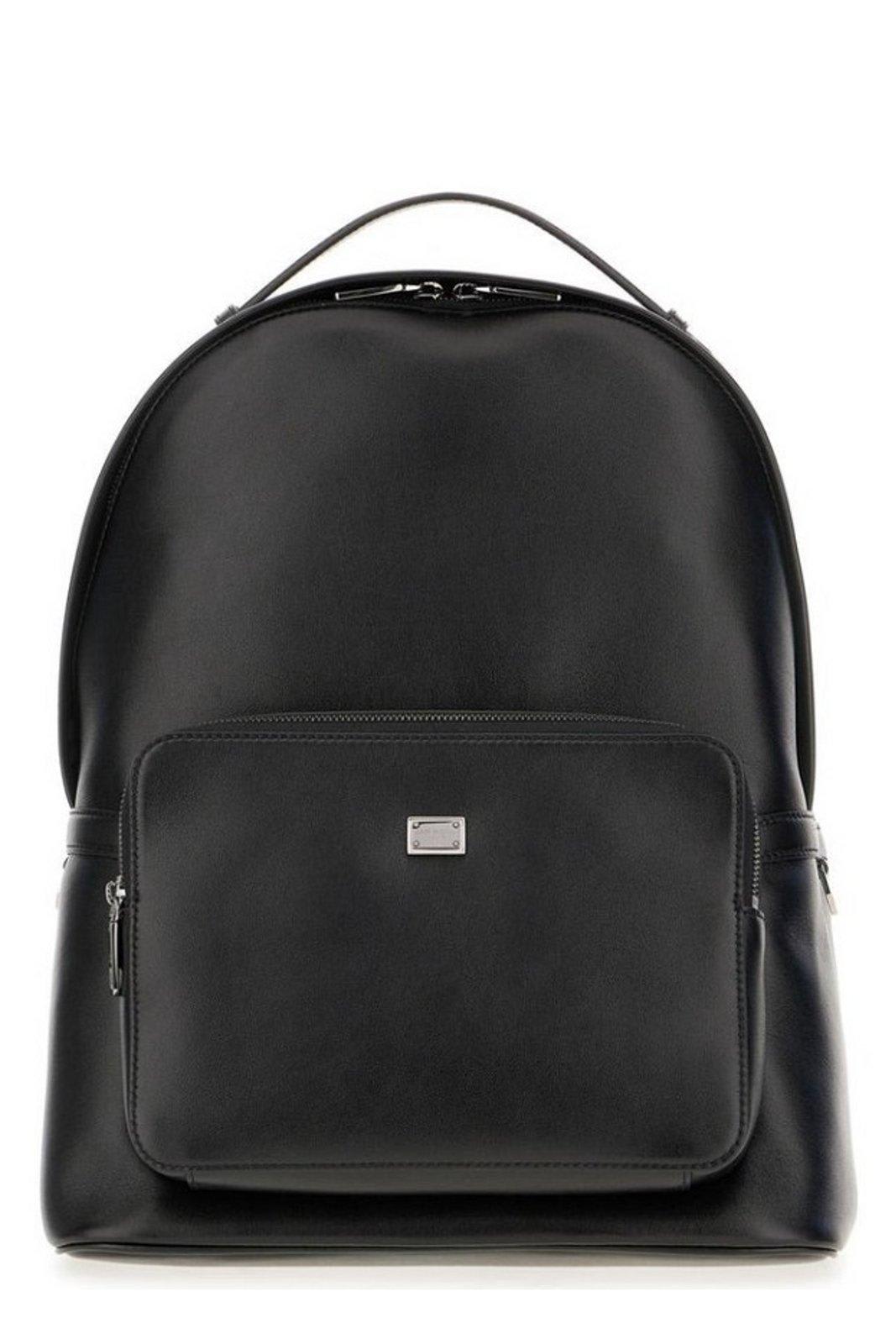 Logo Plaque Zipped Backpack