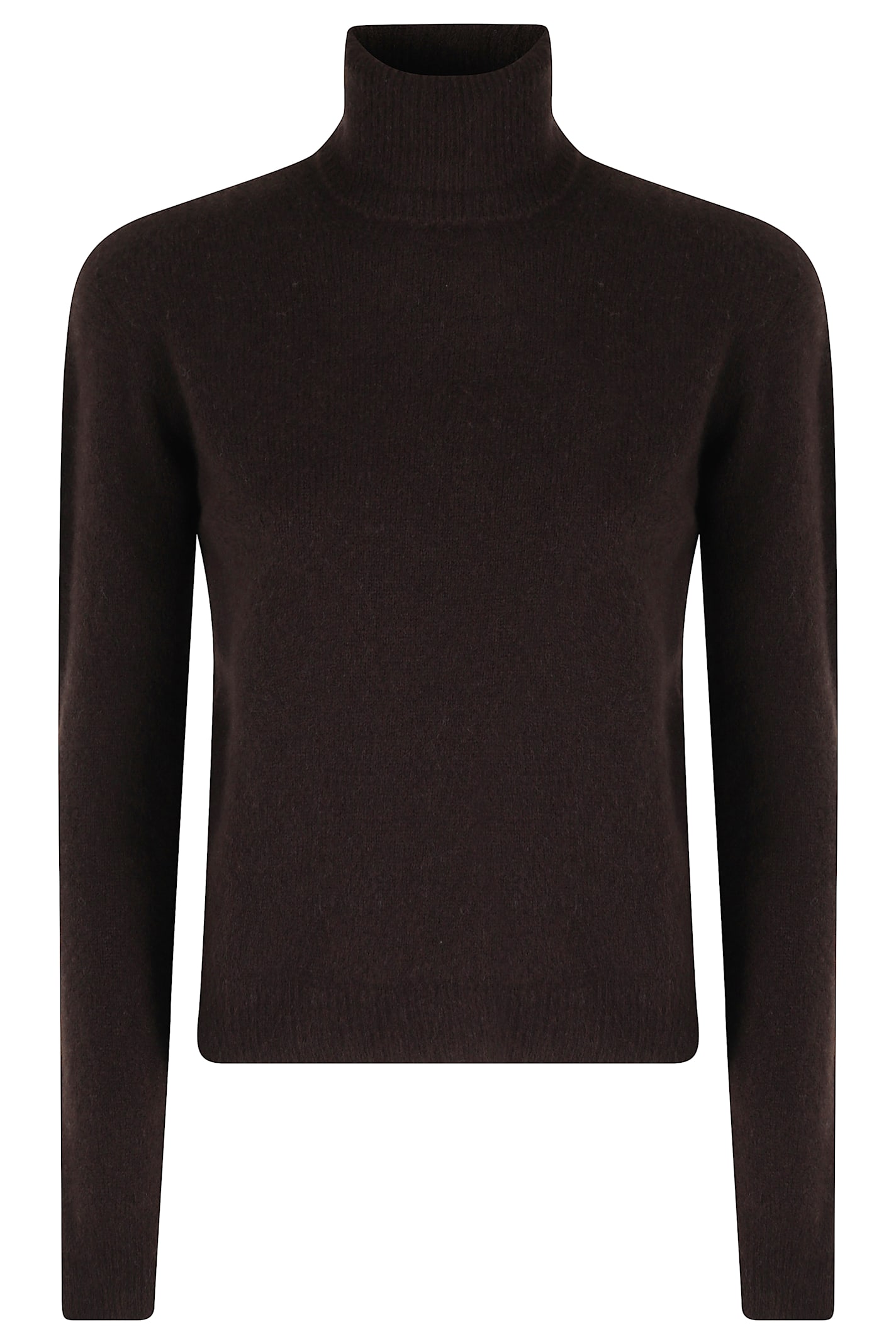 Roberto Collina Woman Turtleneck Dark Brown Size L Merino Wool In Brown