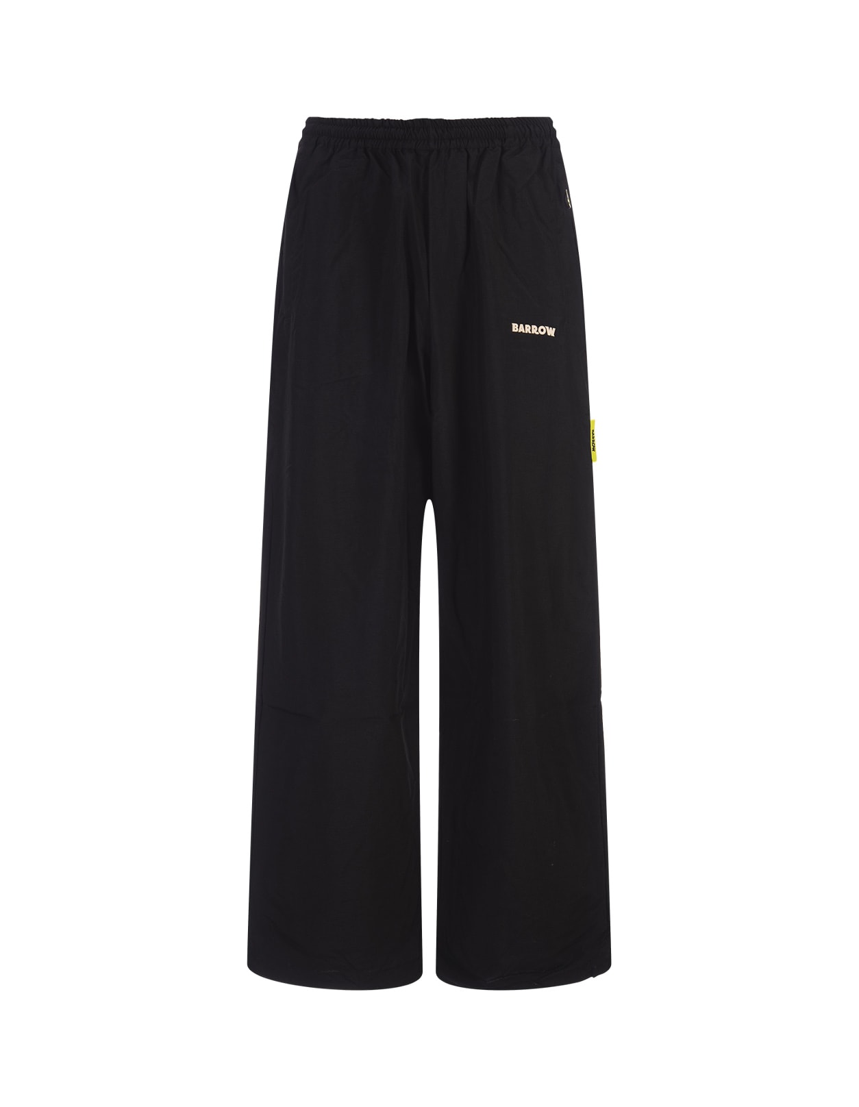 Black Wide-leg Track Pants With Logo