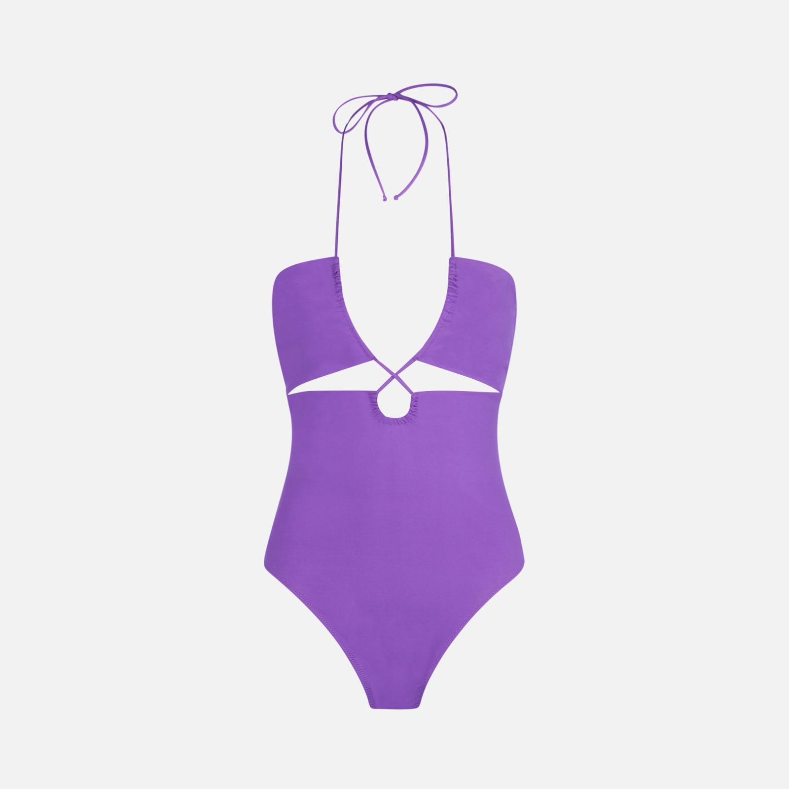 Mc2 Saint Barth Purple Cutout One Piece Swimsuit In Pink