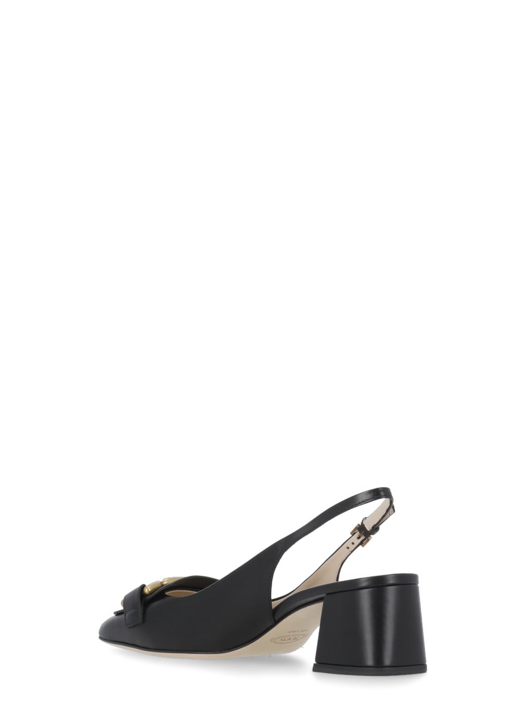 Shop Tod's Leather Slingback In Black