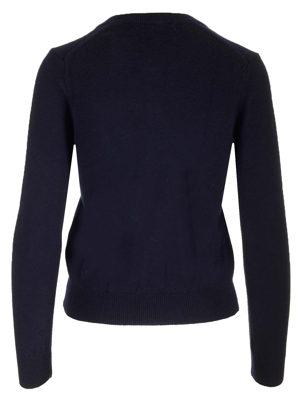 Comme Des Garçons Play Heart-patch Wool Cardigan In Blue