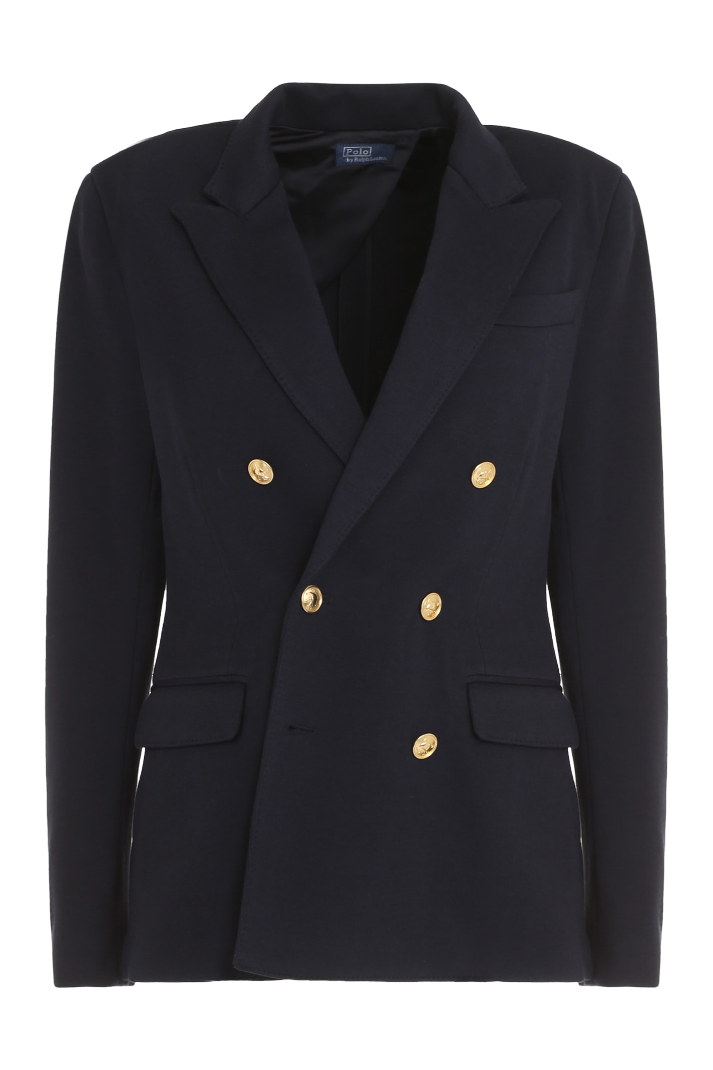 Ralph Lauren Double-breast Viscose Blazer In Black