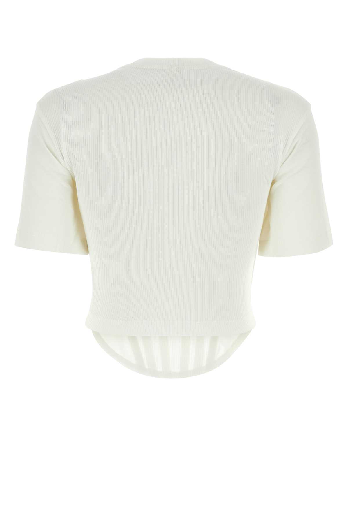 Dion Lee White Cotton T-shirt In Ivory