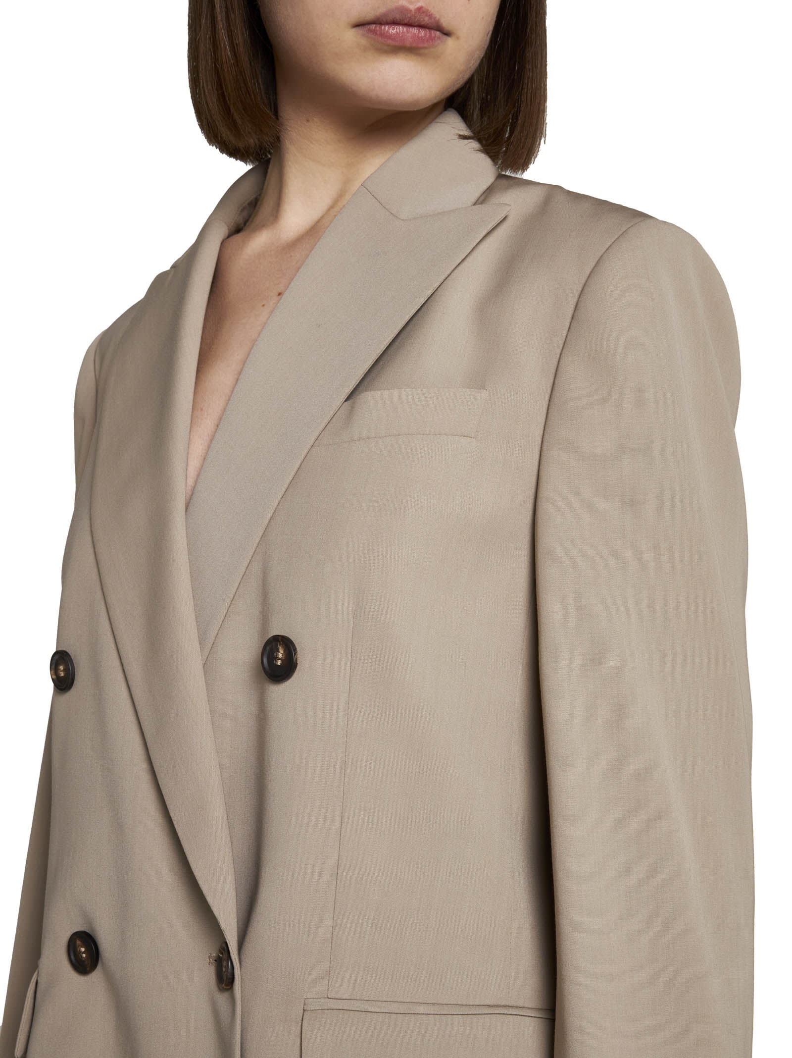 Brunello Cucinelli Blazer In Dark Beige