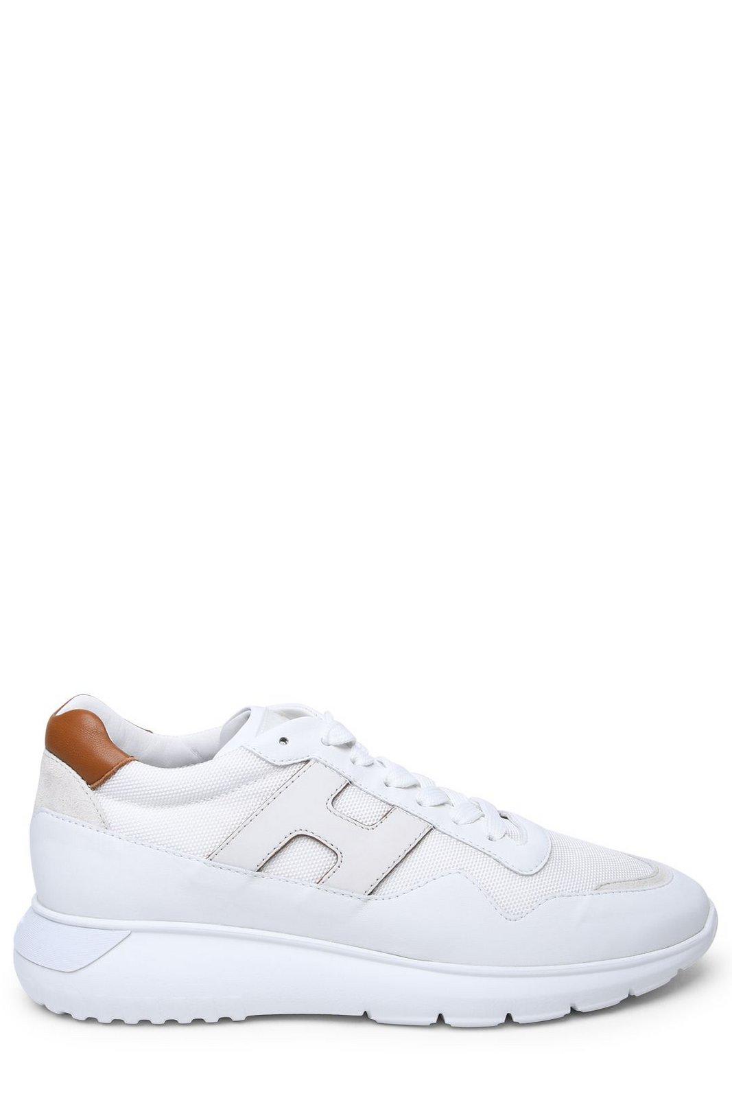 Shop Hogan Interactive 3 Round-toe Lace-up Sneakers Sneakers In Bianco