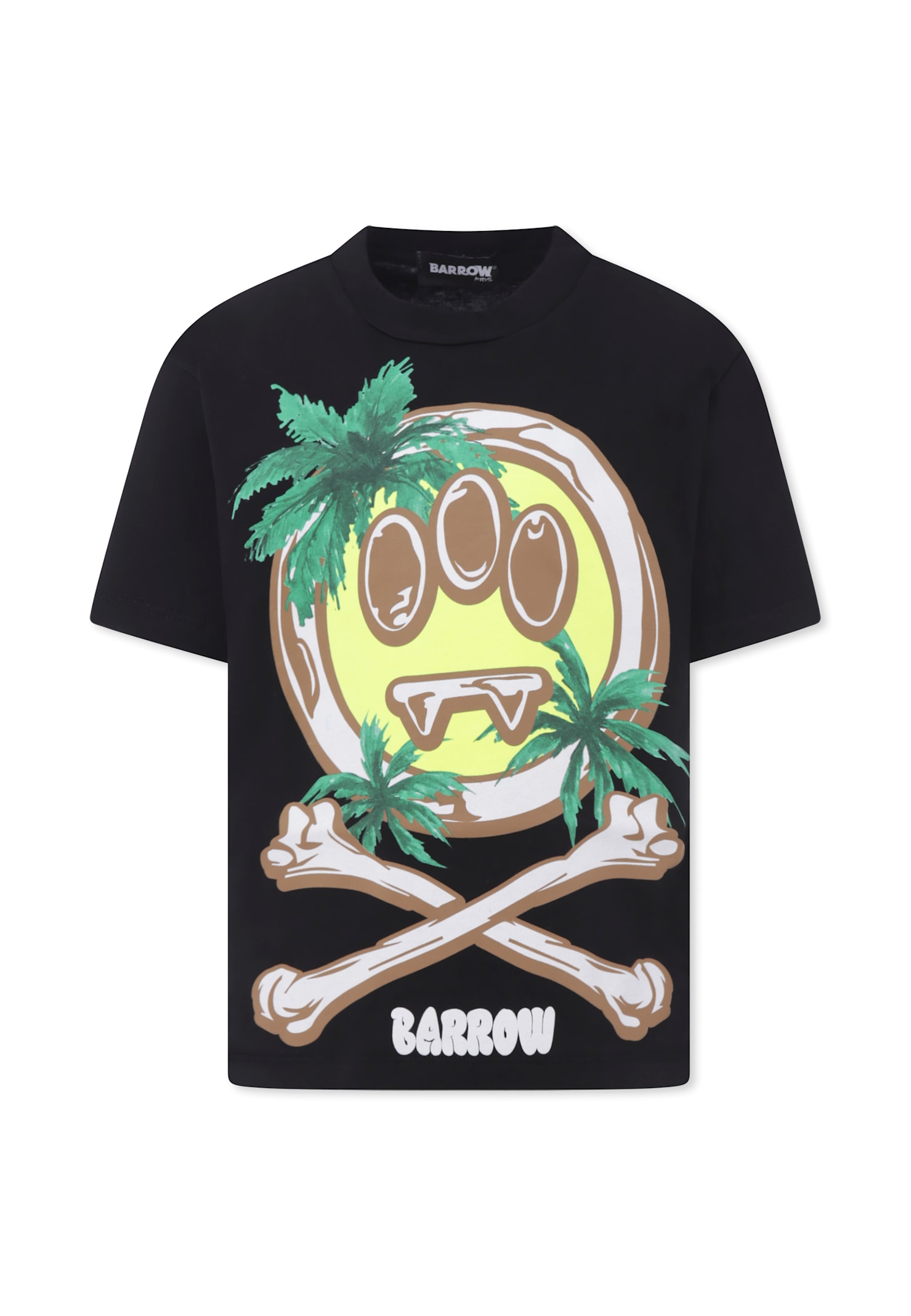 Barrow Black T-shirt For Kids With Smiley In Black