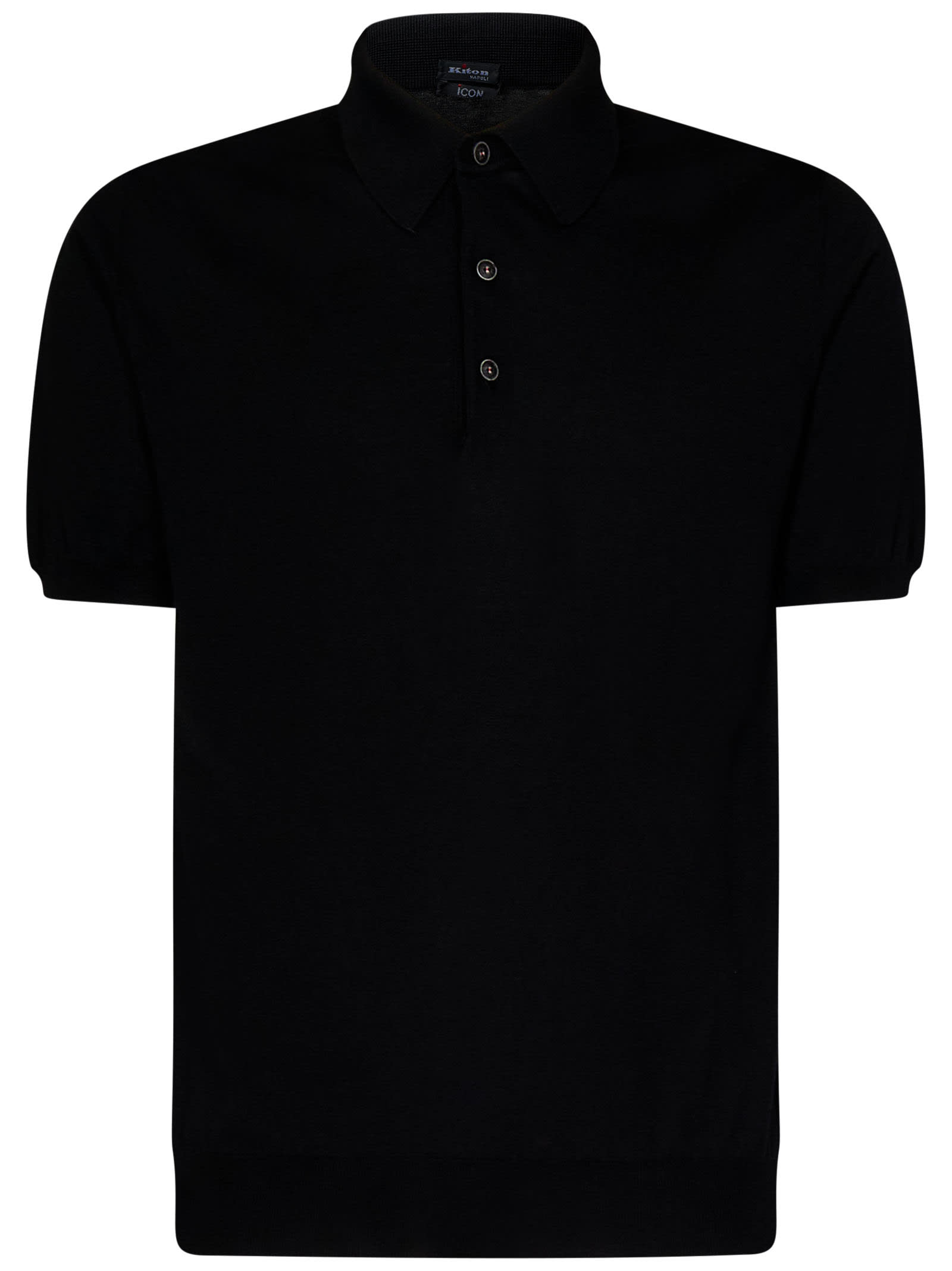 Kiton Icon Polo Shirt In Black
