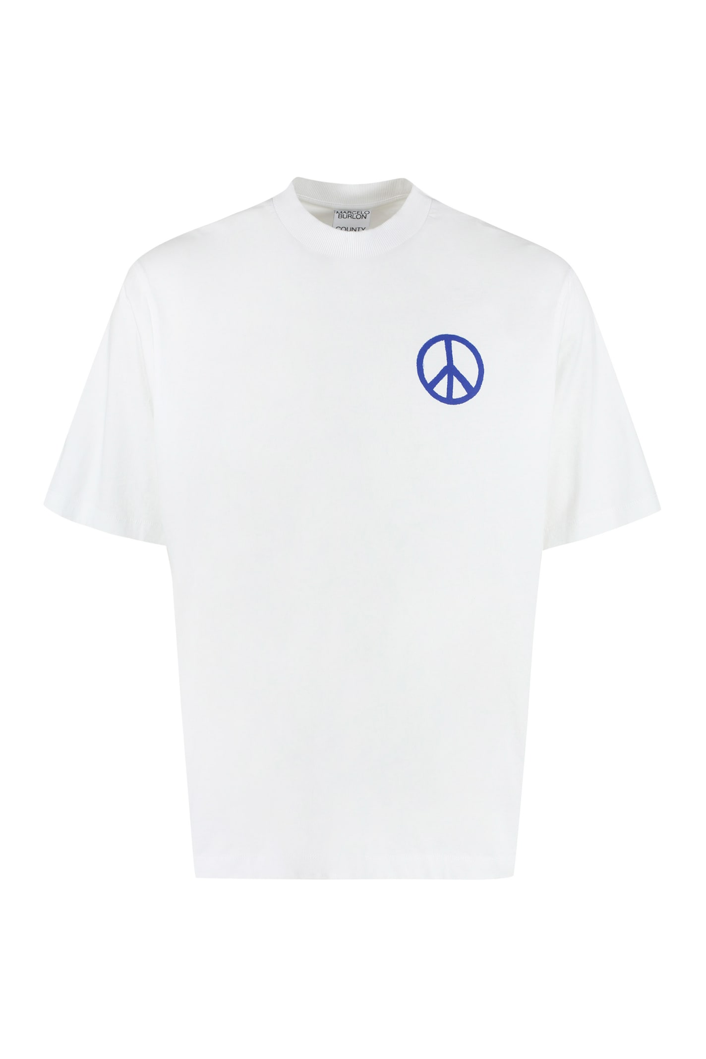 Shop Marcelo Burlon County Of Milan Cotton Crew-neck T-shirt In White