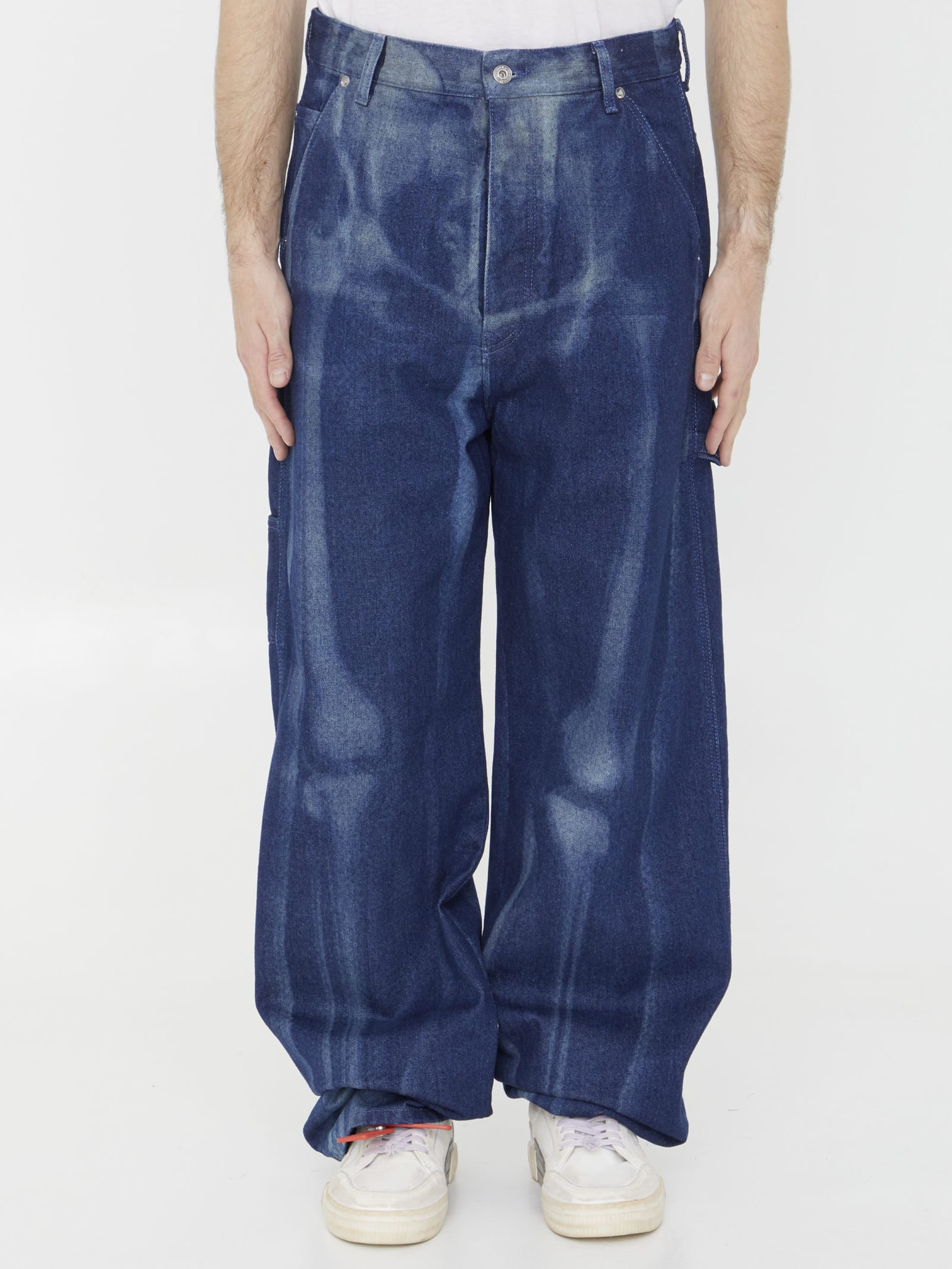 OFF-WHITE BODY SCAN OVERSIZED JEANS