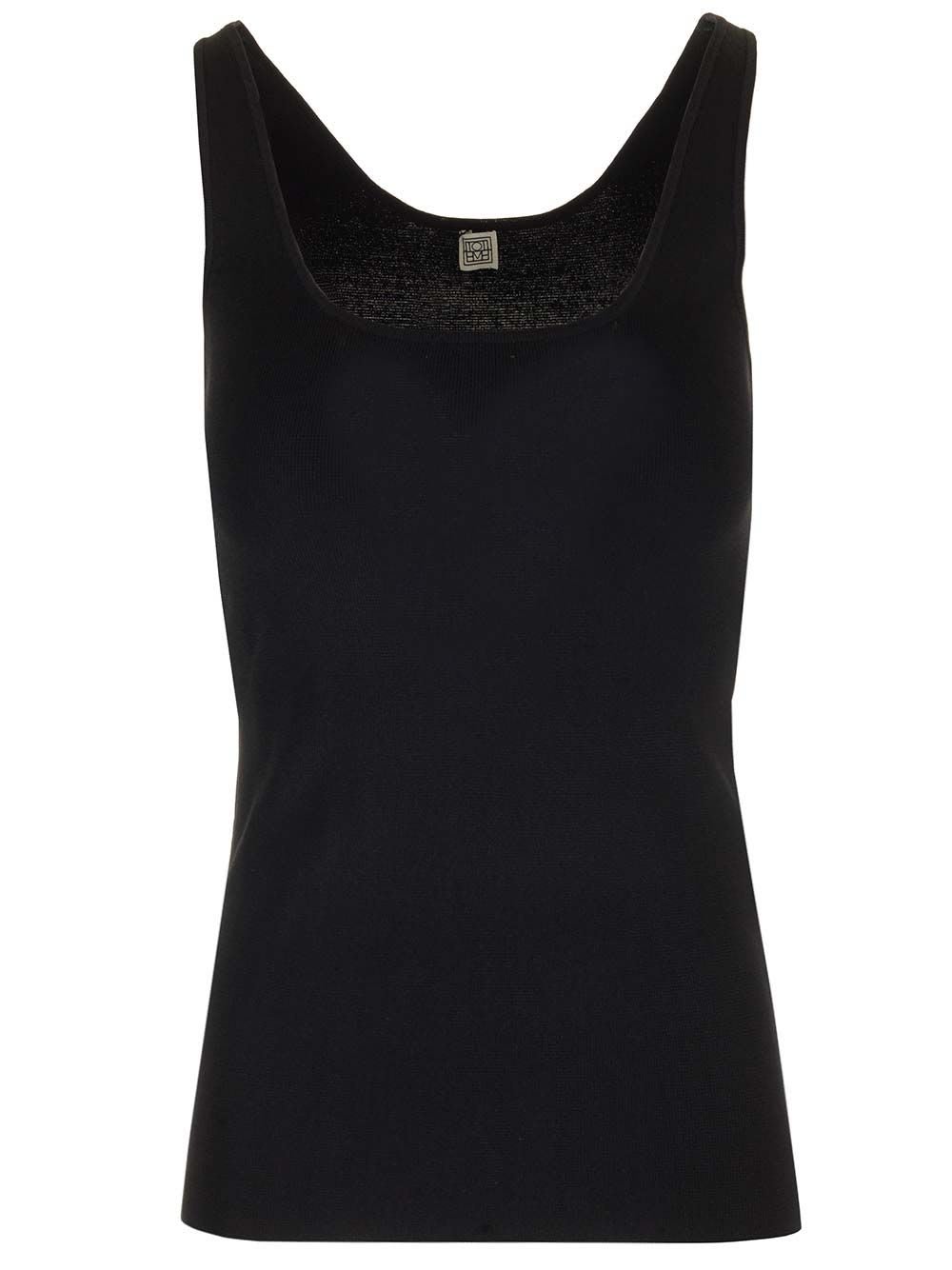 Shop Totême Sleeveless Knitted Tank Top In 001 Black