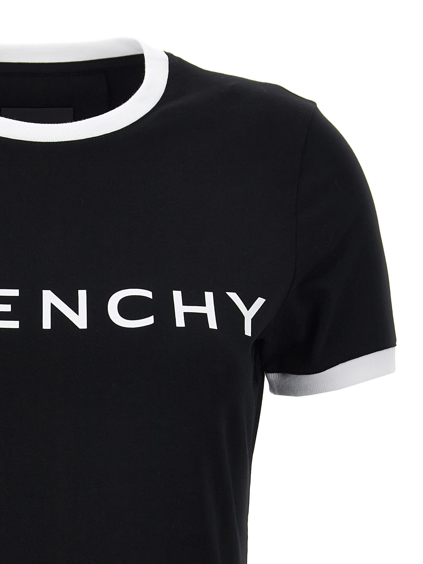 Shop Givenchy Logo Print T-shirt In White/black