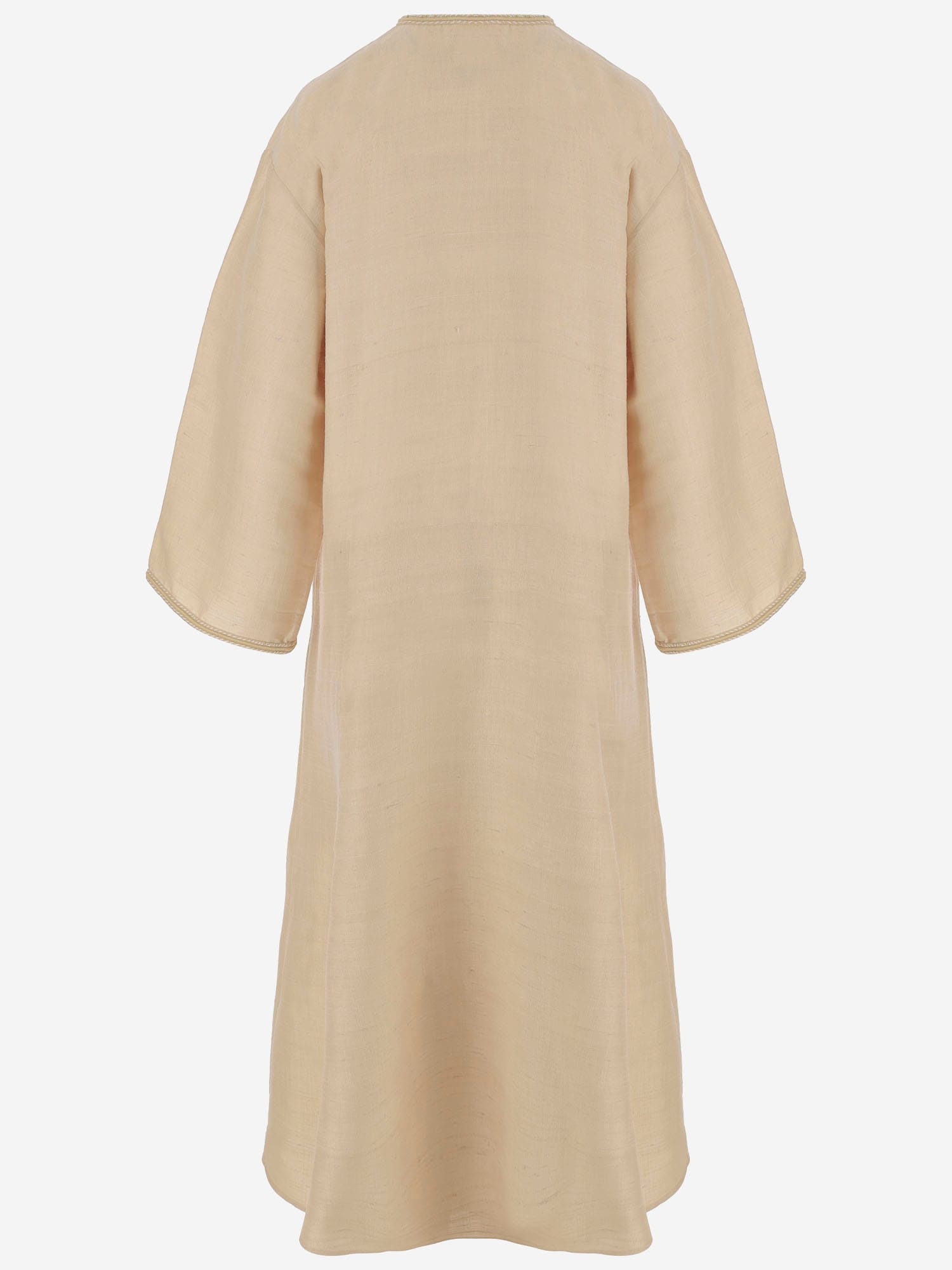 By Malene Birger Cicelia Rosette-detailed Silk Maxi Dress In Beige