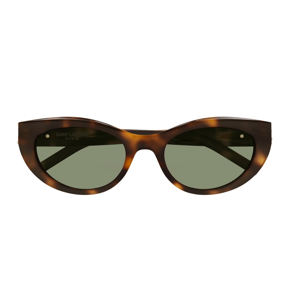 Saint Laurent Sl M115 Linea Monogram 003 Havana Green Sunglasses In Brown