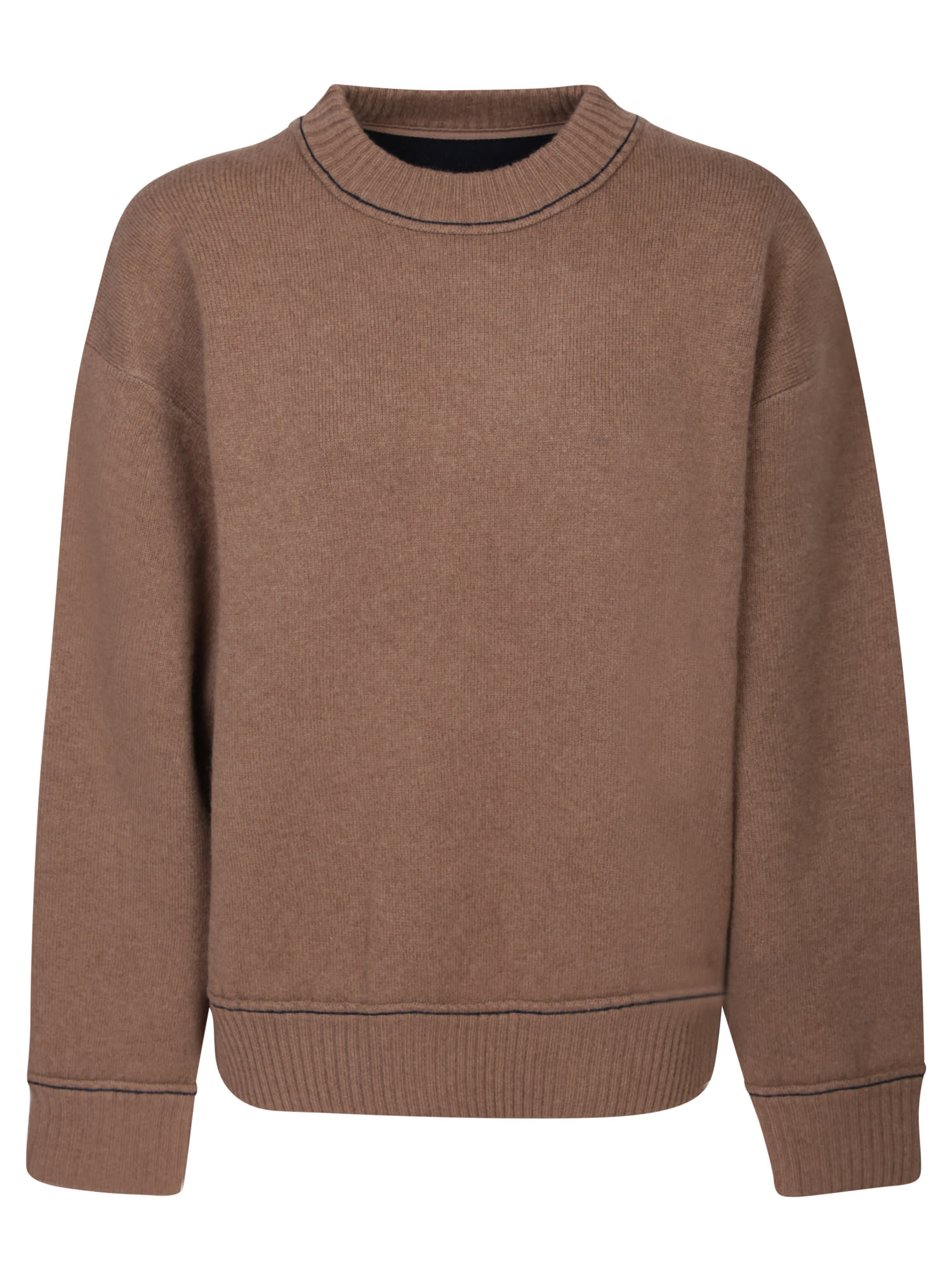 Shop Sacai Cashmere And Cotton Beige Sweater