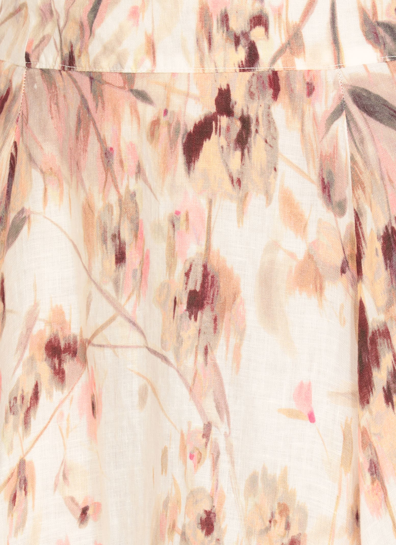 120% Lino White Cotton Skirt In Multi