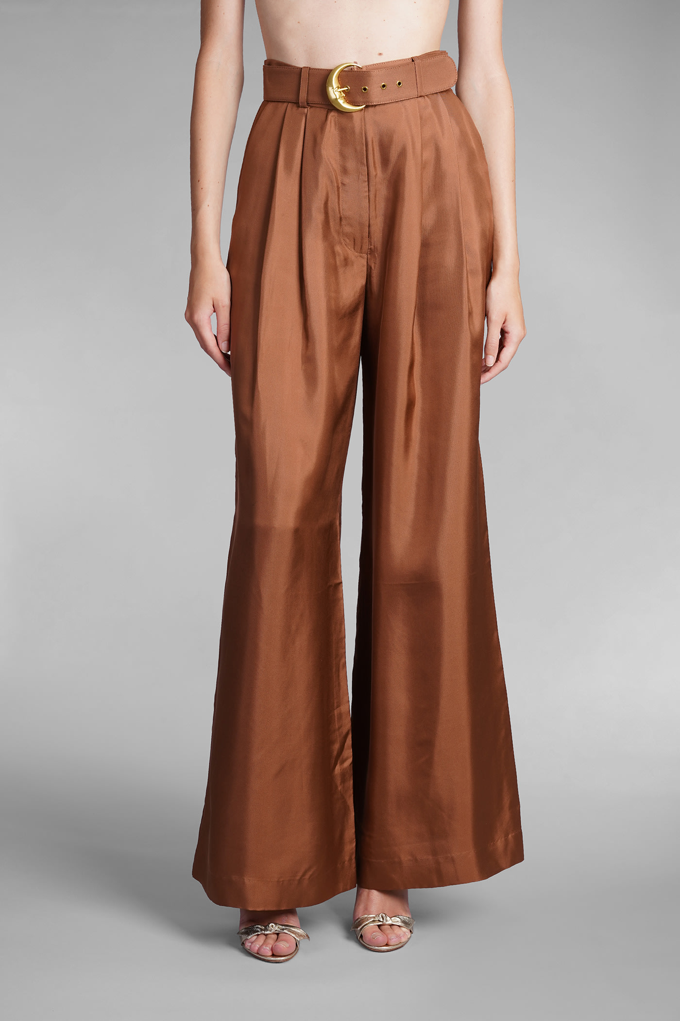 Zimmermann Pants In Leather Color Silk