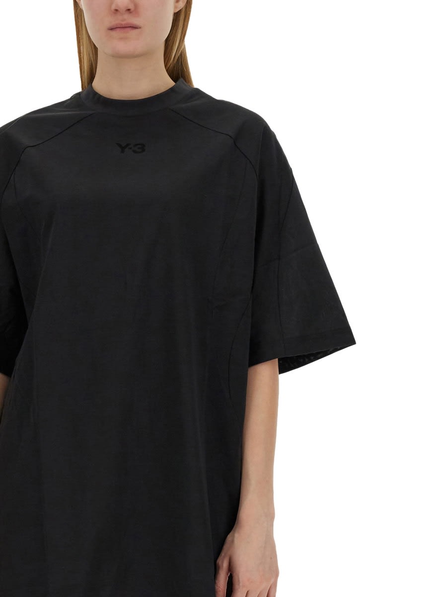 Shop Y-3 T-shirt Dress In Black