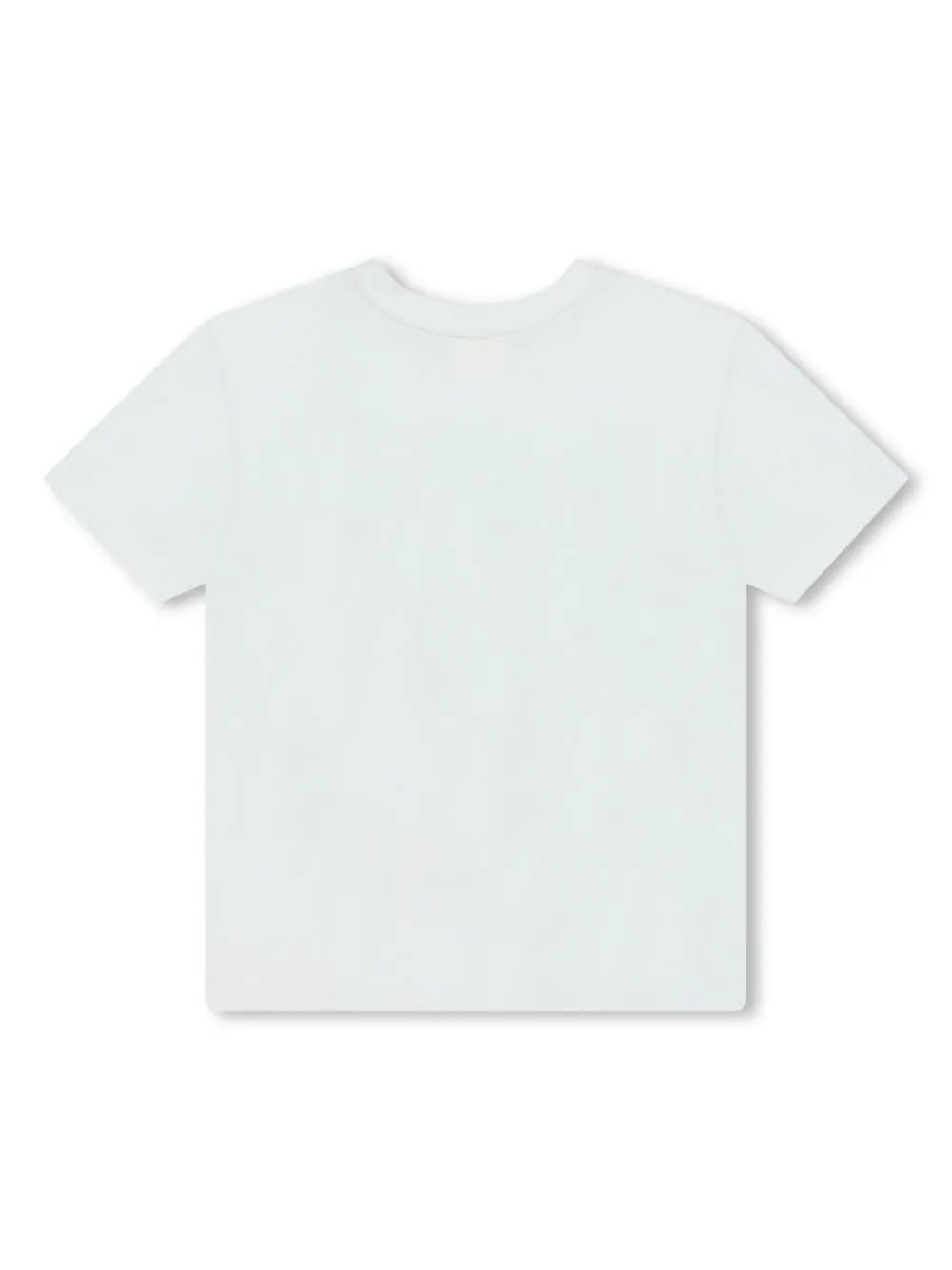 Shop Givenchy White T-shirt With Applied Blue Logo