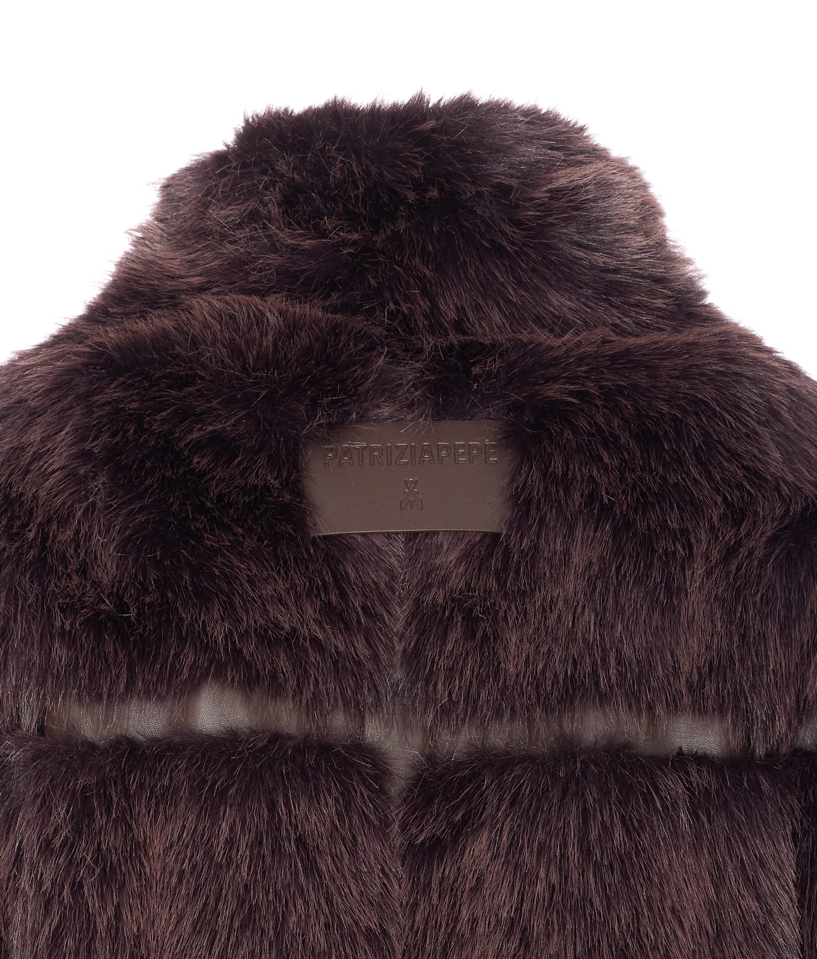 Patrizia Pepe Faux Fur Jacket In Brown