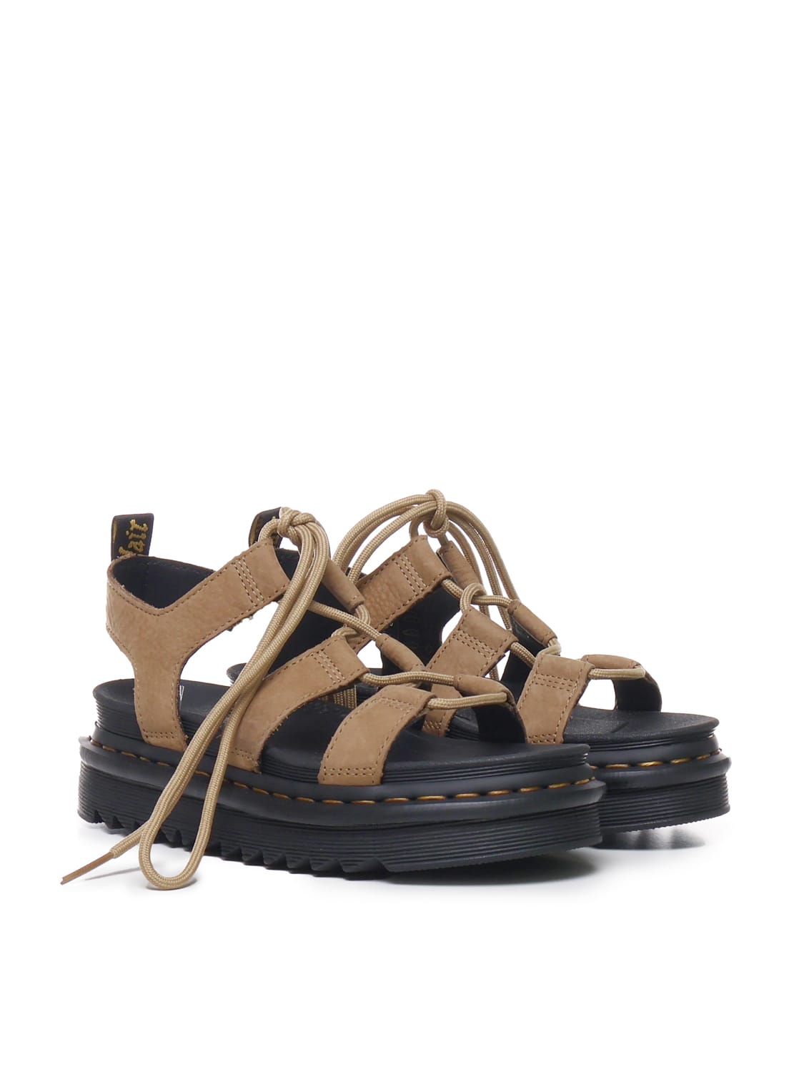 Shop Dr. Martens' Nartilla Sandals In Tumbled Leather In Tan